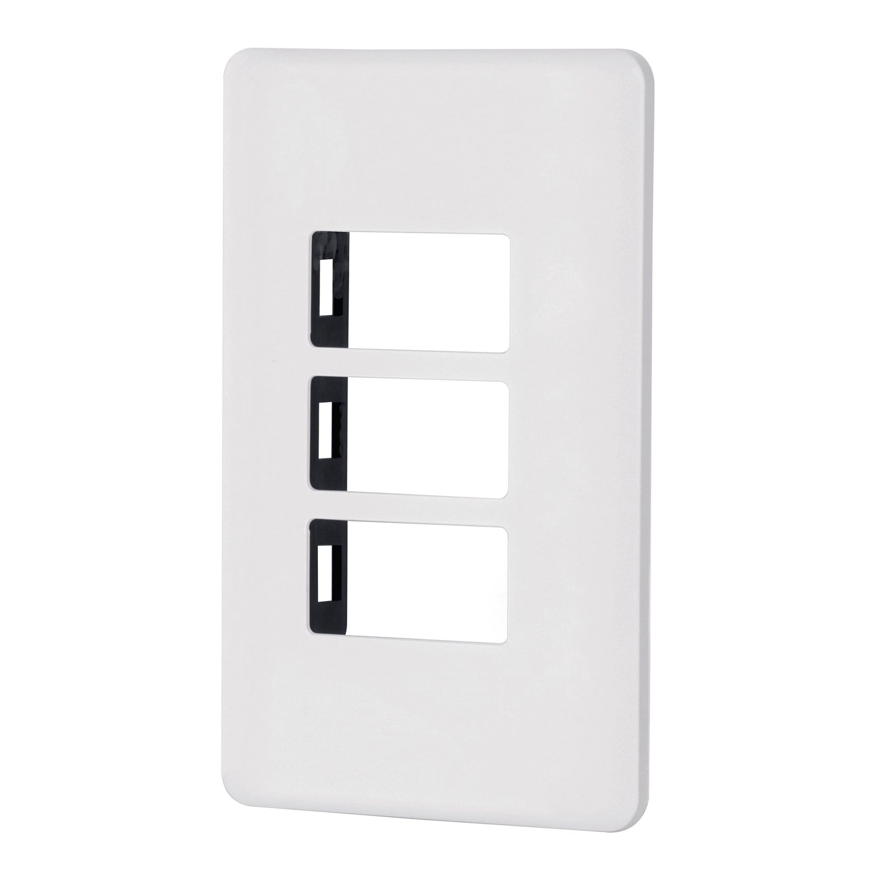 Placa 3 módeloulos de ABS, blanca, Volteck Basic