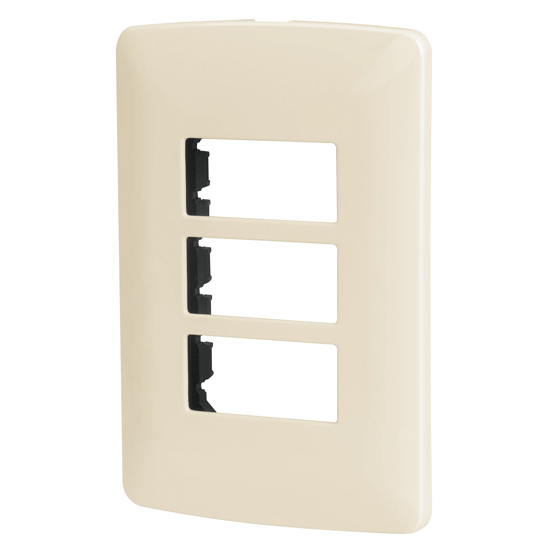 Placa 3 módeloulos de ABS, línea Italiana, color marfil