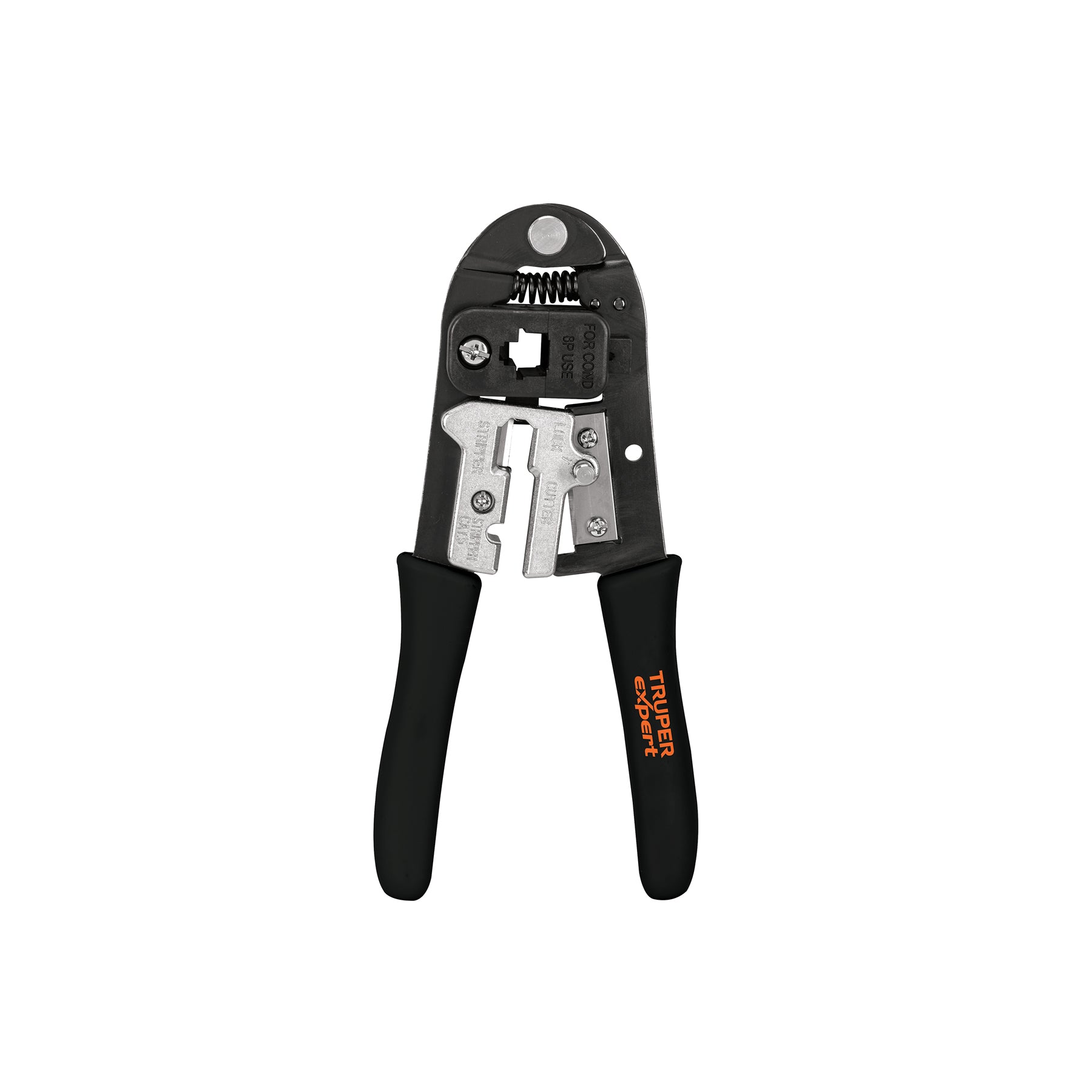 Pinza 8" ponchadora para cables RJ-45, 8 contactos, Truper