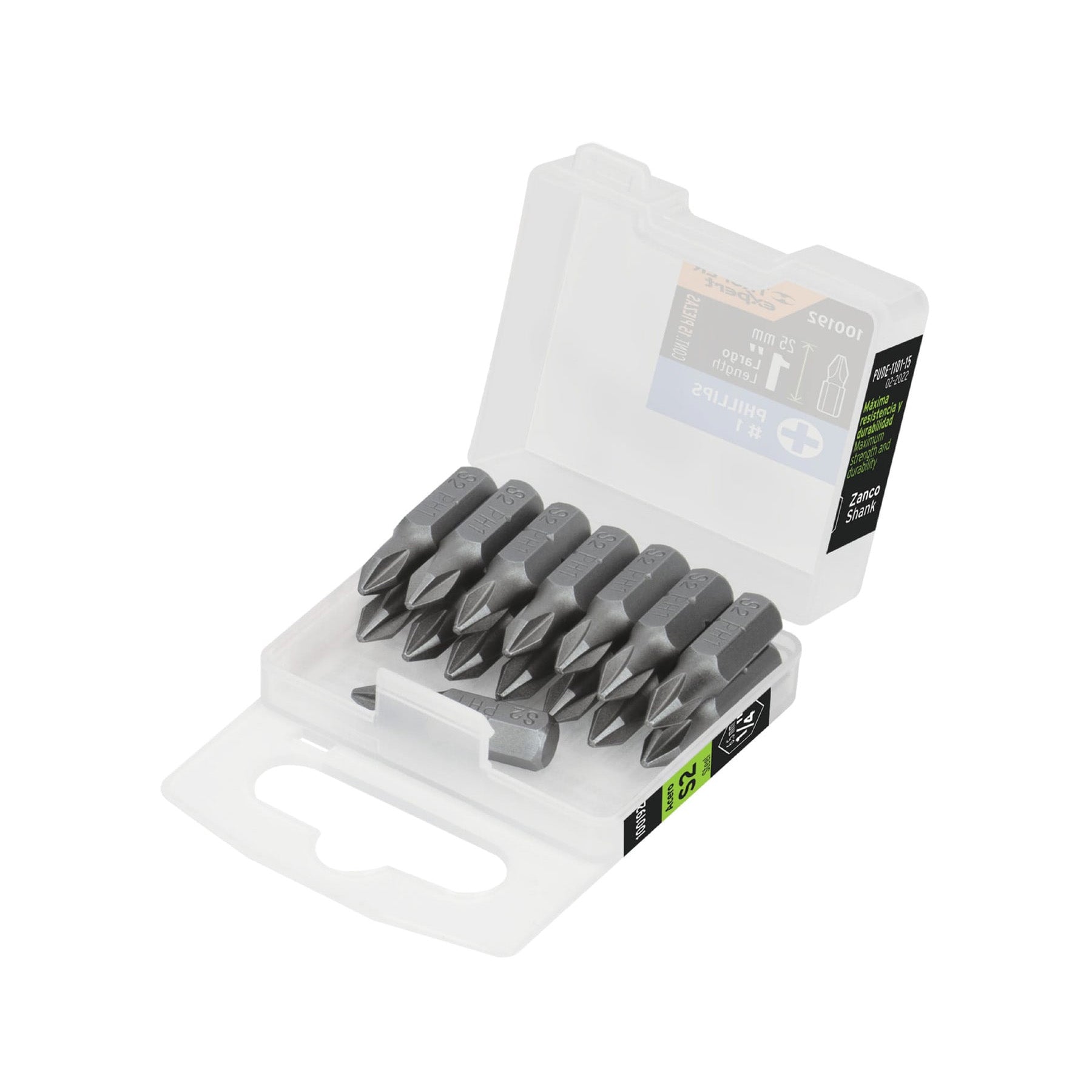 Estuche con 15 puntas de cruz PH1 largo 1", Truper Expert