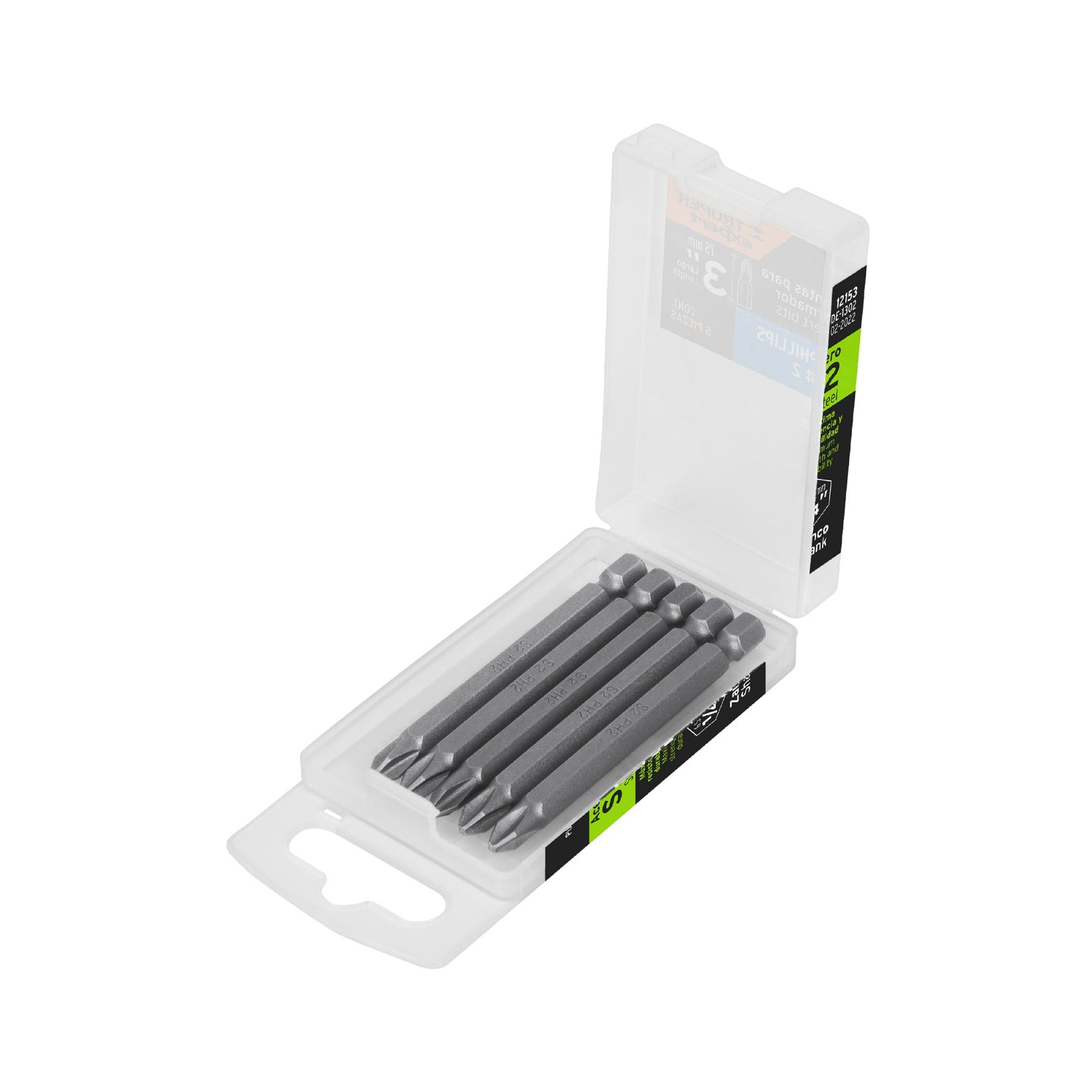 Estuche con 5 puntas de cruz PH2 largo 3", Truper Expert