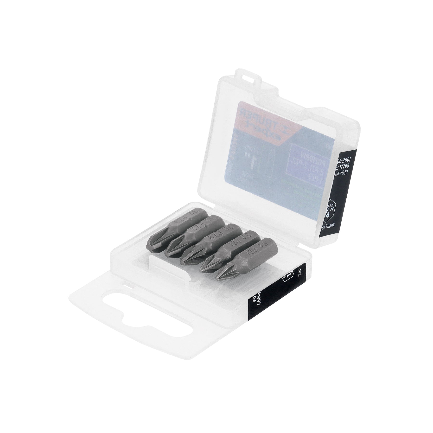 Estuche con 5 puntas pozidriv combinadas largo 1", Expert