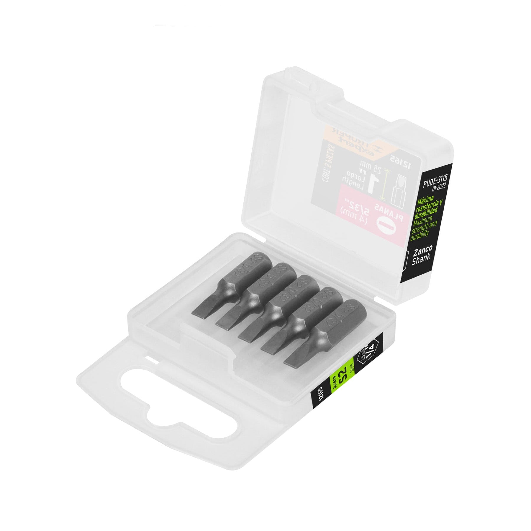 Estuche con 5 puntas planas de 5/32" largo 1", Truper Expert
