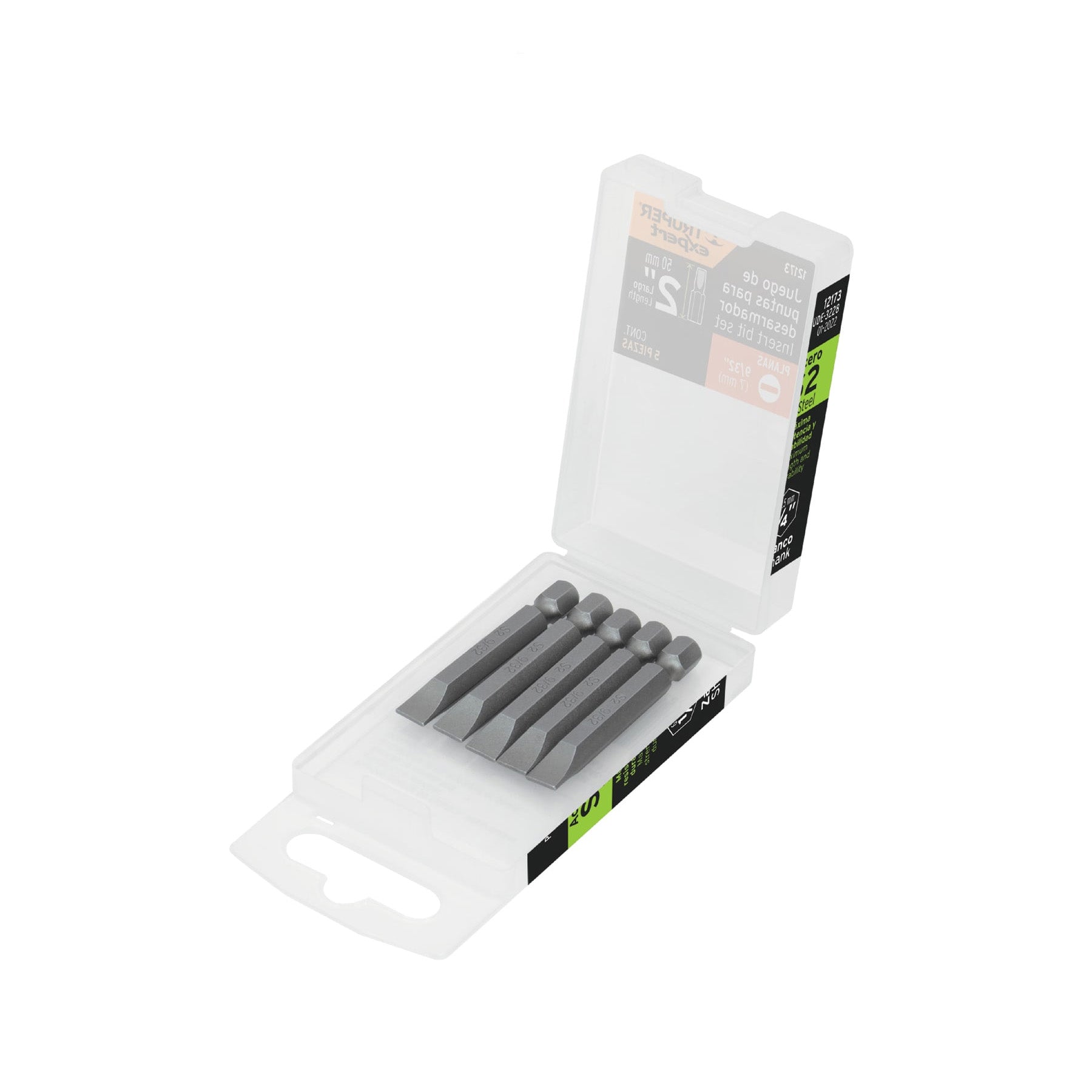 Estuche con 5 puntas planas de 9/32" largo 2", Truper Expert