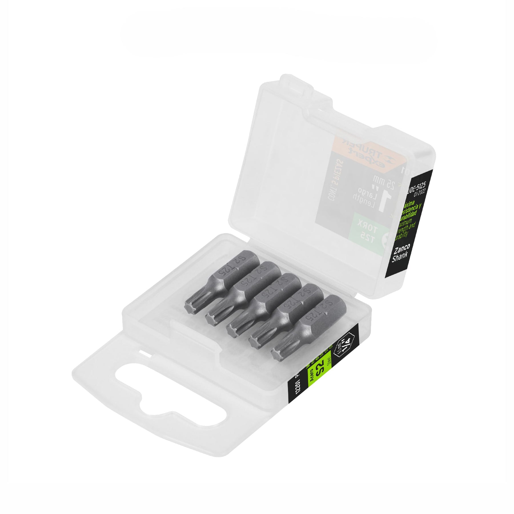 Estuche con 5 puntas torx T25 largo 1", Truper Expert