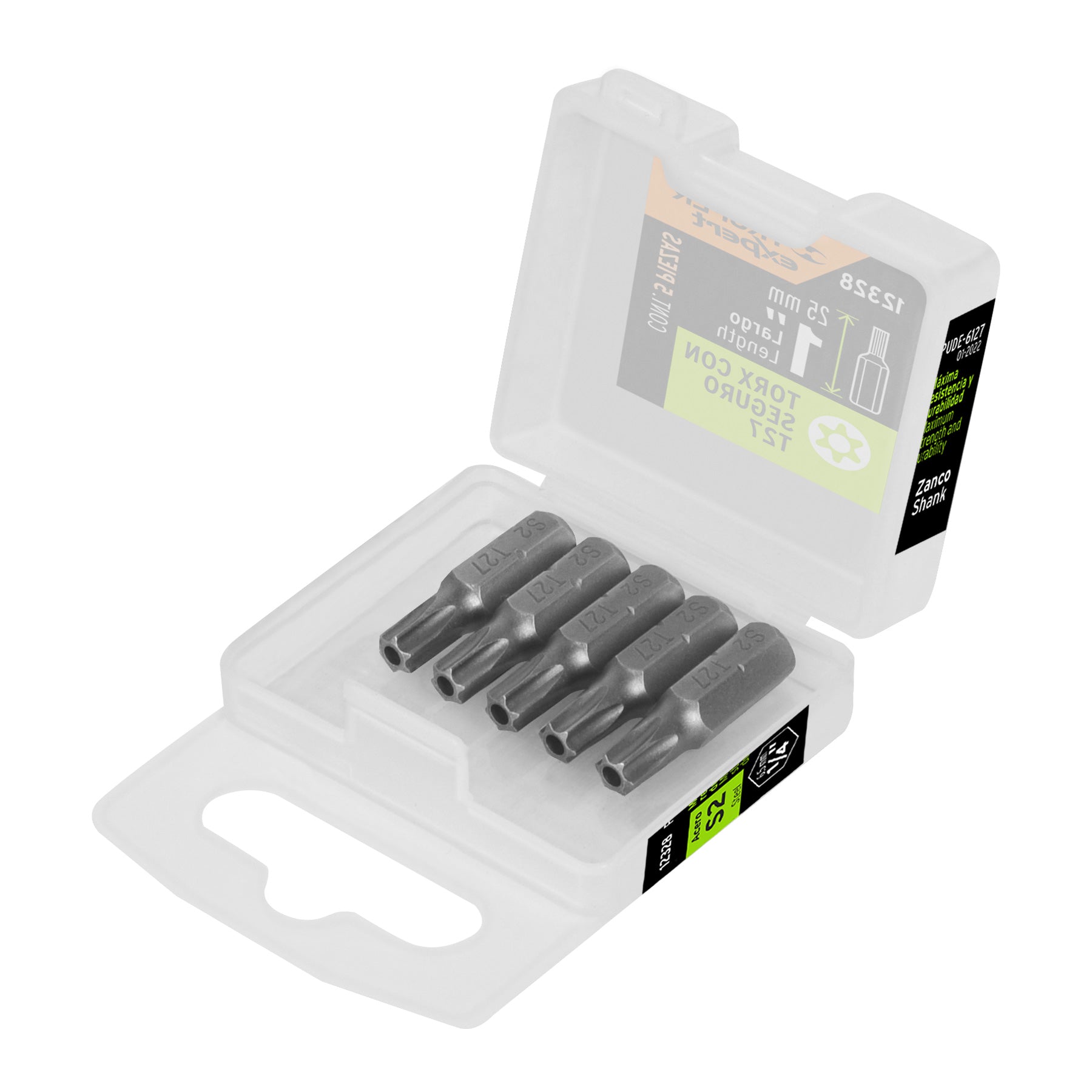 Estuche con 5 puntas torx T27 con seguro largo 1", Expert