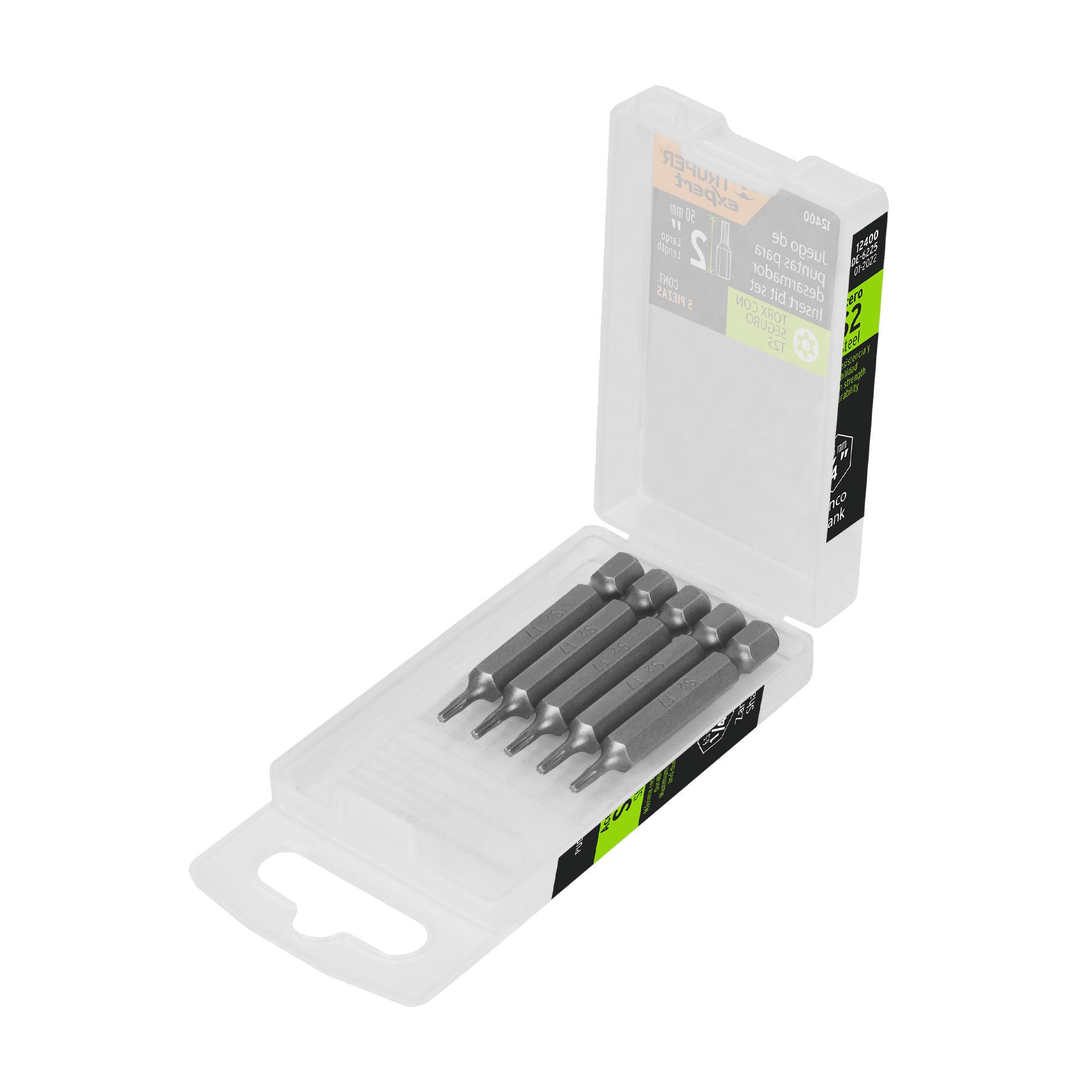 Estuche con 5 puntas torx T25 con seguro largo 2", Expert