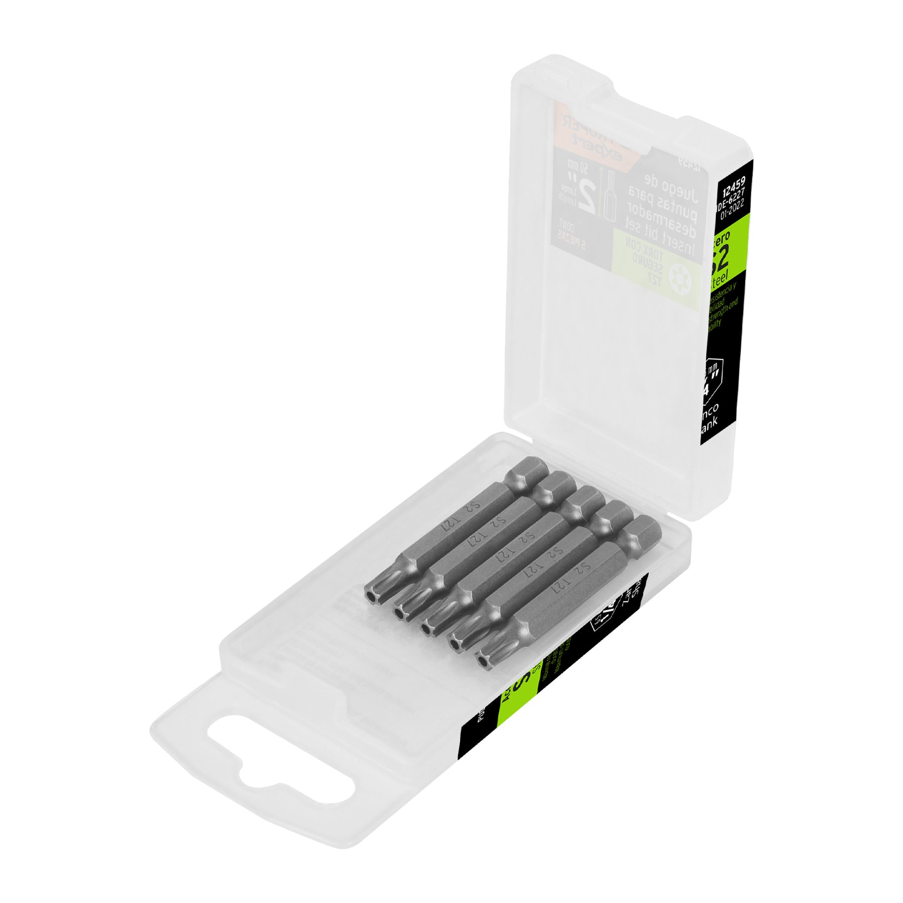 Estuche con 5 puntas torx T27 con seguro largo 2", Expert