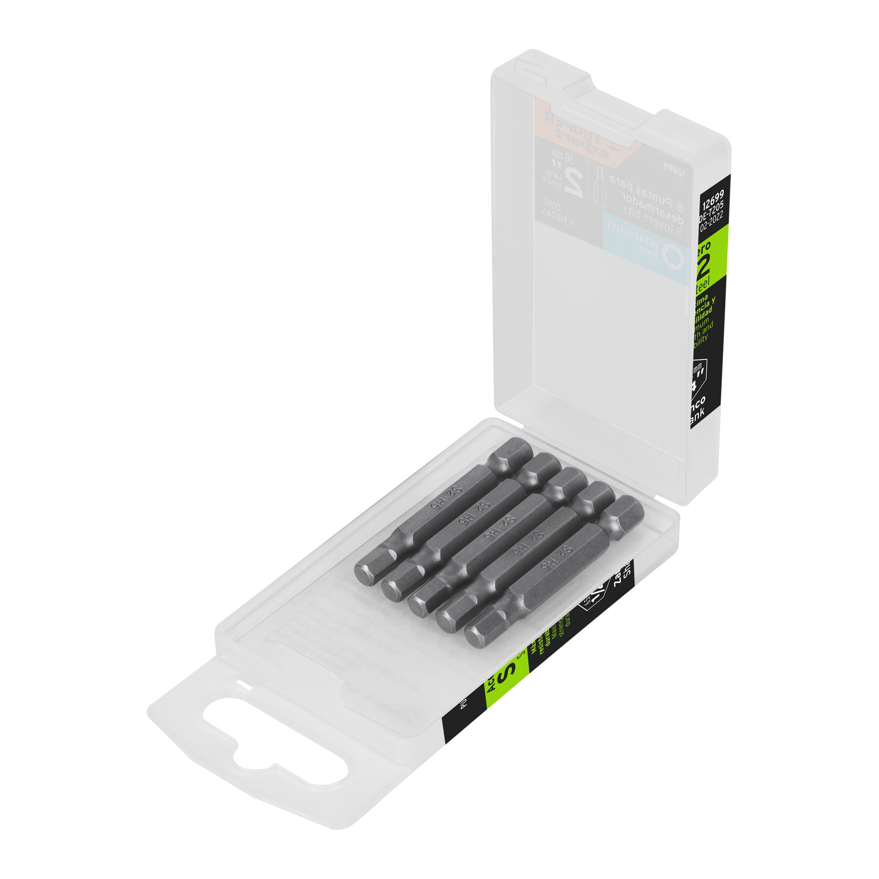 Estuche con 5 puntas hexagonales de 5 mm largo 2", Expert