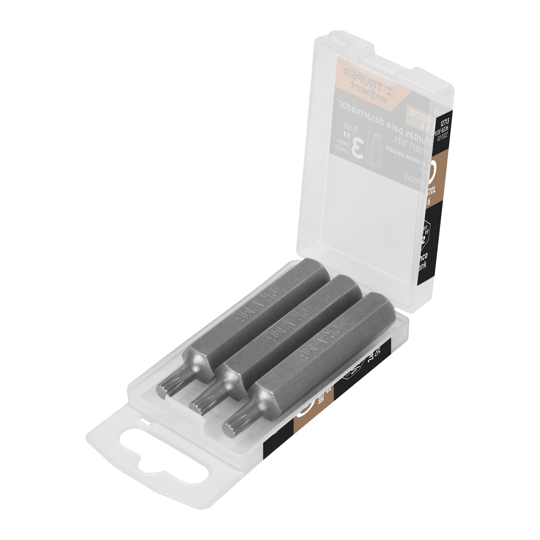 Estuche con 3 puntas bristol M6 largo 3", Truper Expert
