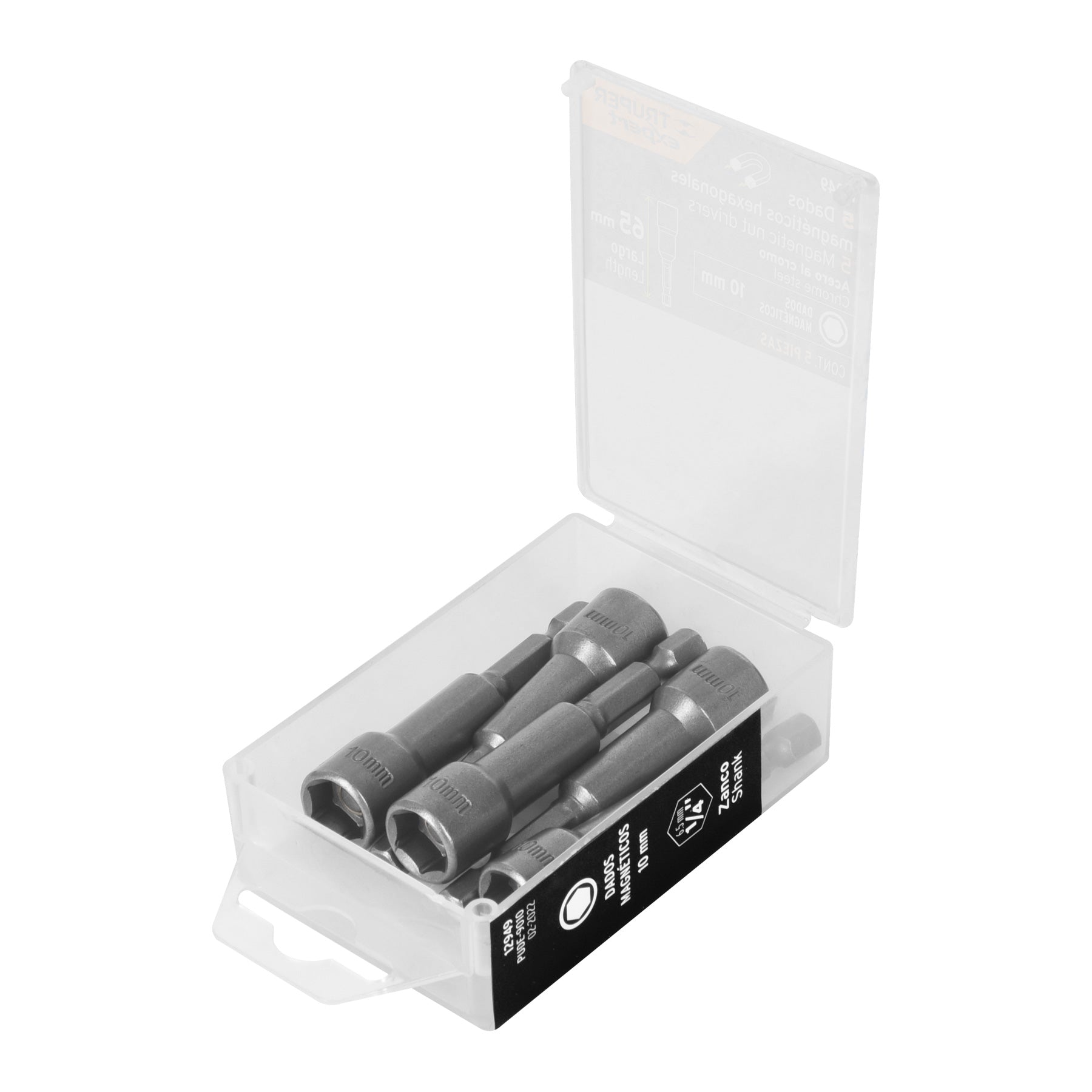 Estuche con 5 dados magnéticos de 10 mm largo 2-1/2", Expert