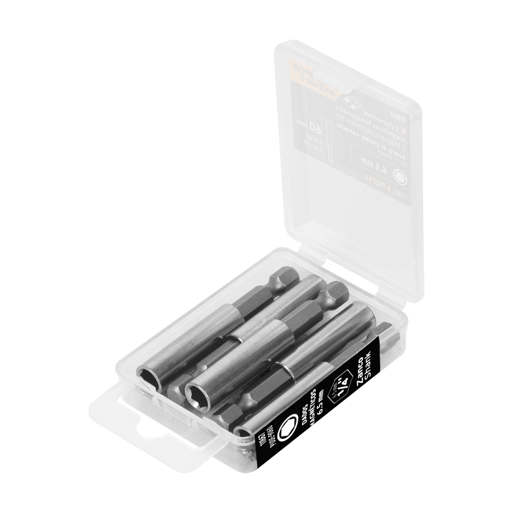 Estuche con 5 extensiones de 60 mm, magnéticas, Expert