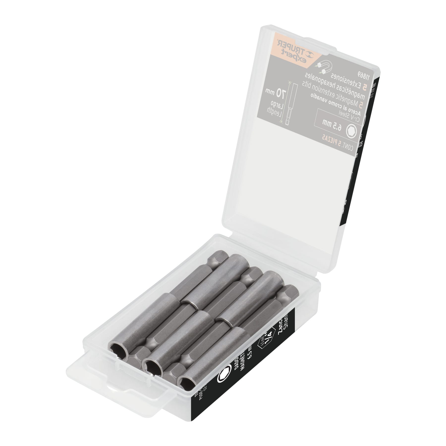 Estuche con 5 extensiones de 70 mm, magnéticas, Expert