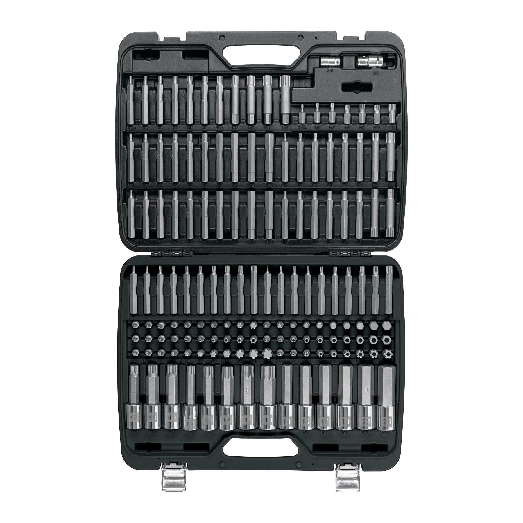 Jgo profesional de puntas y dados con punta para mécanica 150pz