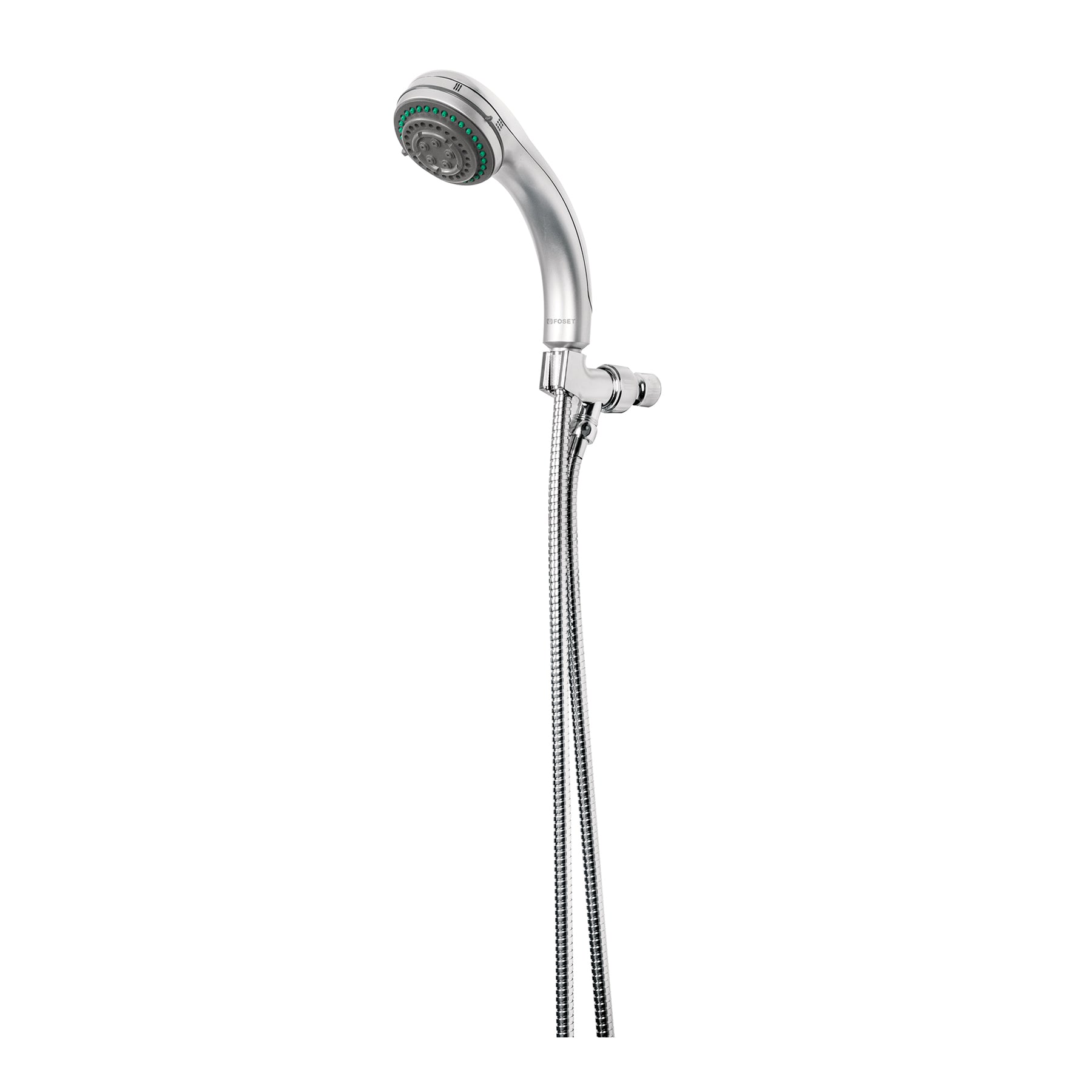 Regadera de teléfono 3-1/4", 5 funciones, con soporte, AQUA, Foset, R-018, 49432
