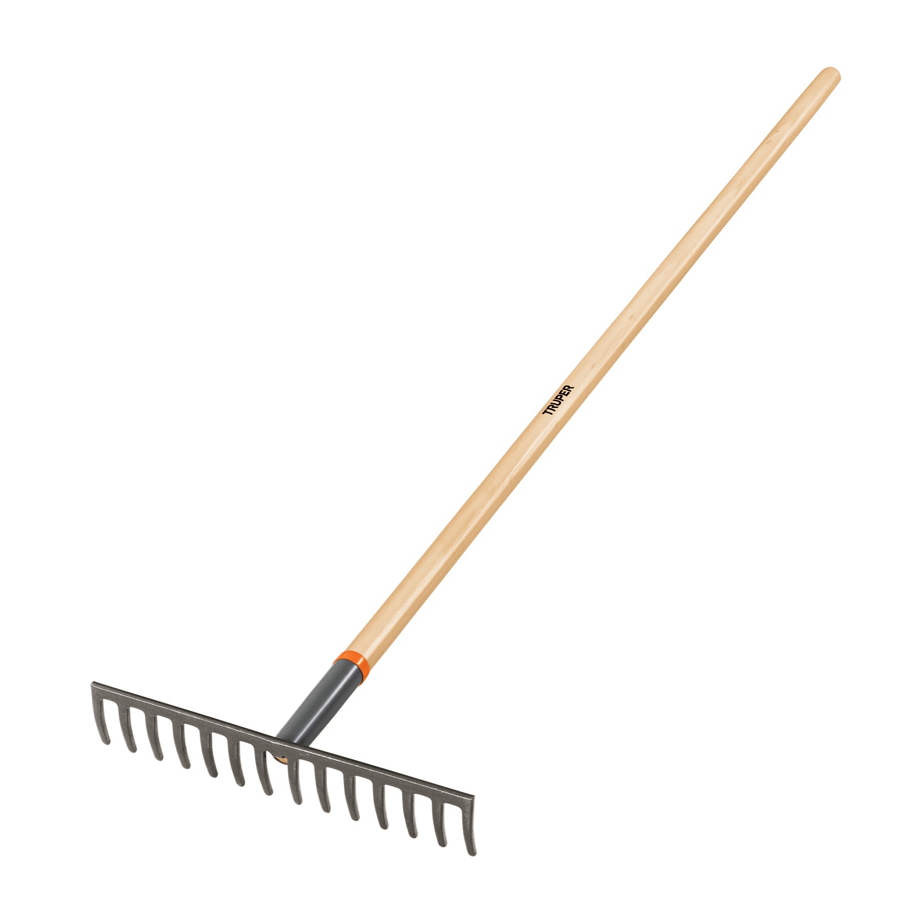 Rastrillo recto de 14 dientes, mango de 54", Truper