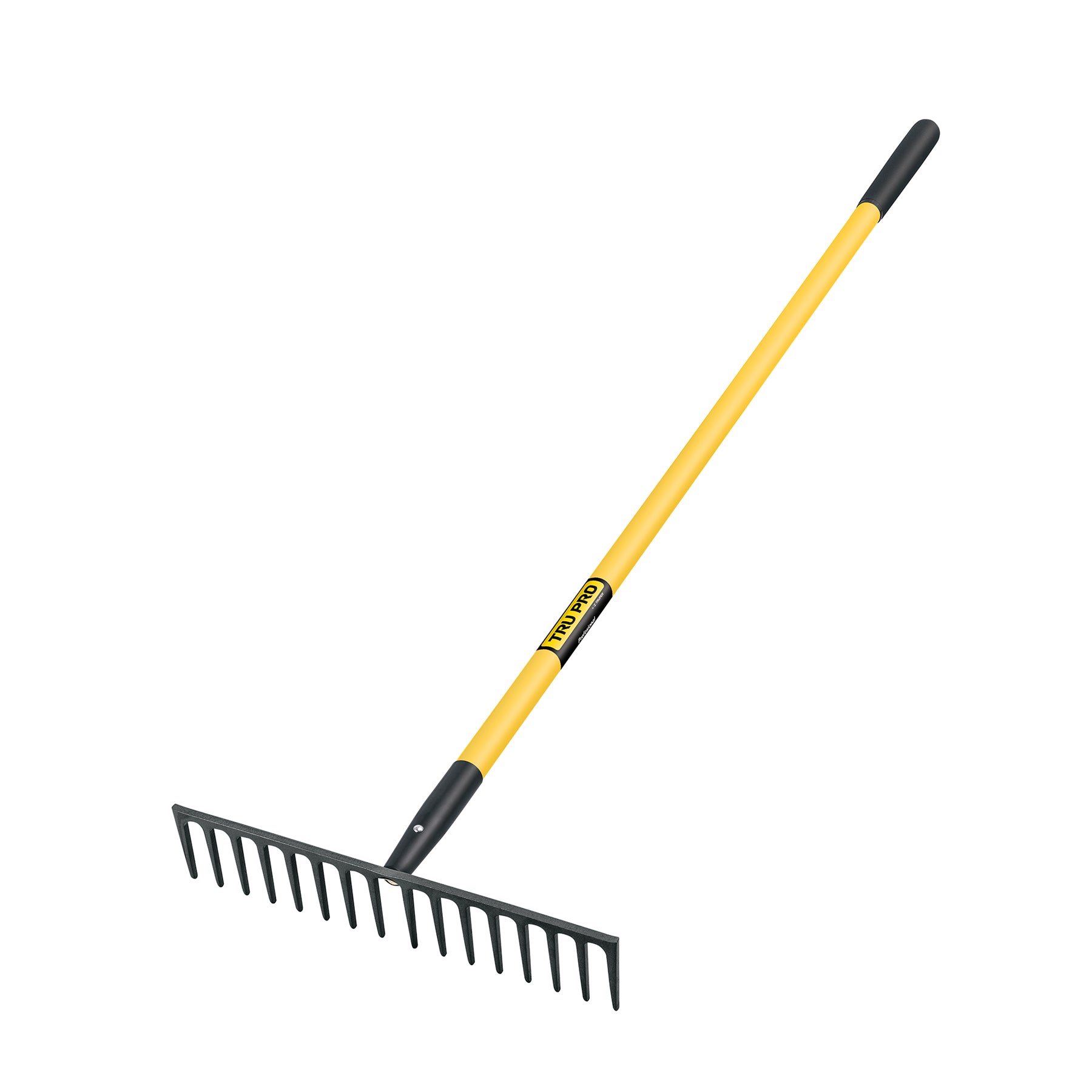 Rastrillo recto reforzado 16 dientes, mango fibra de vidrio 60"