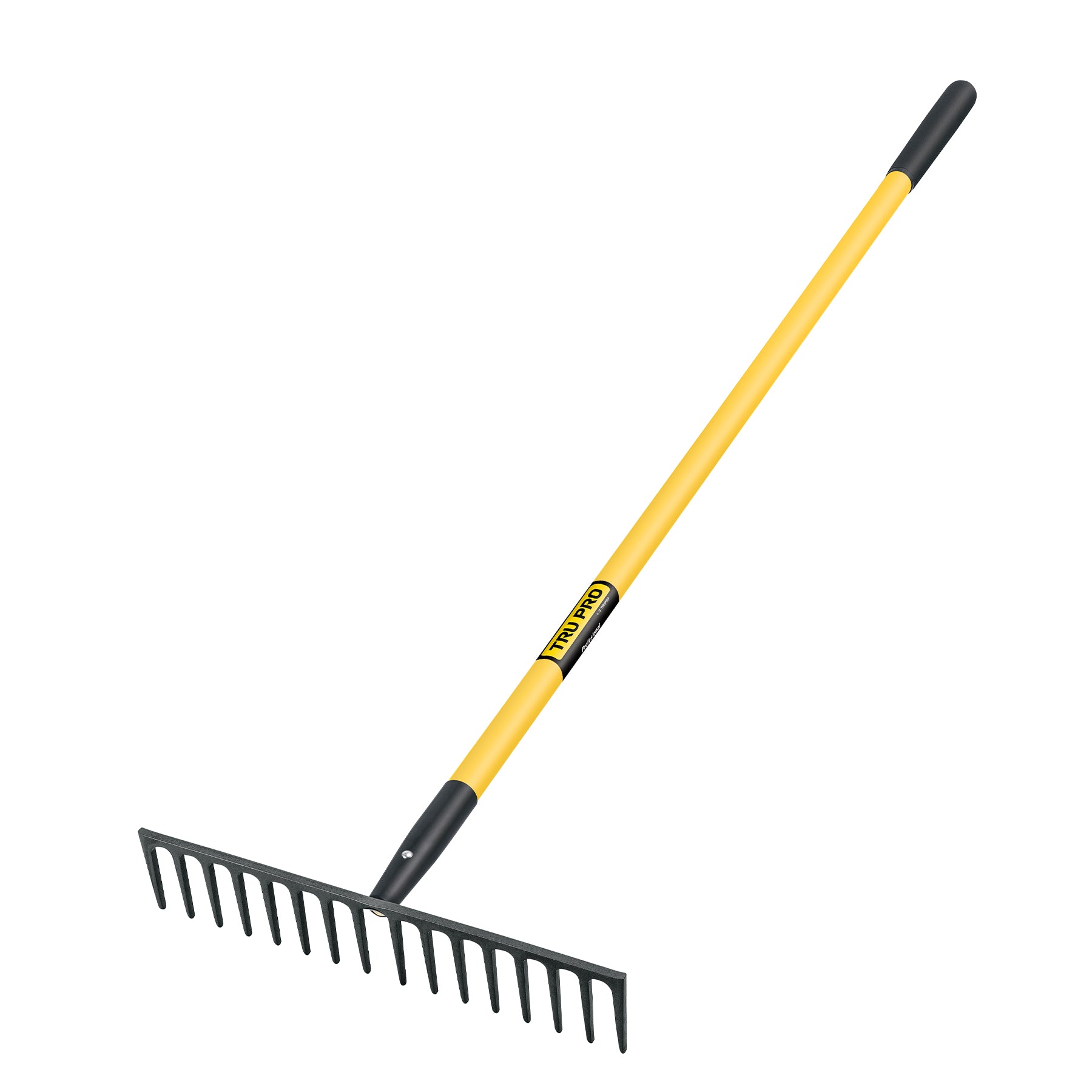 Rastrillo recto reforzado 16 dientes, mango fibra de vidrio 60"