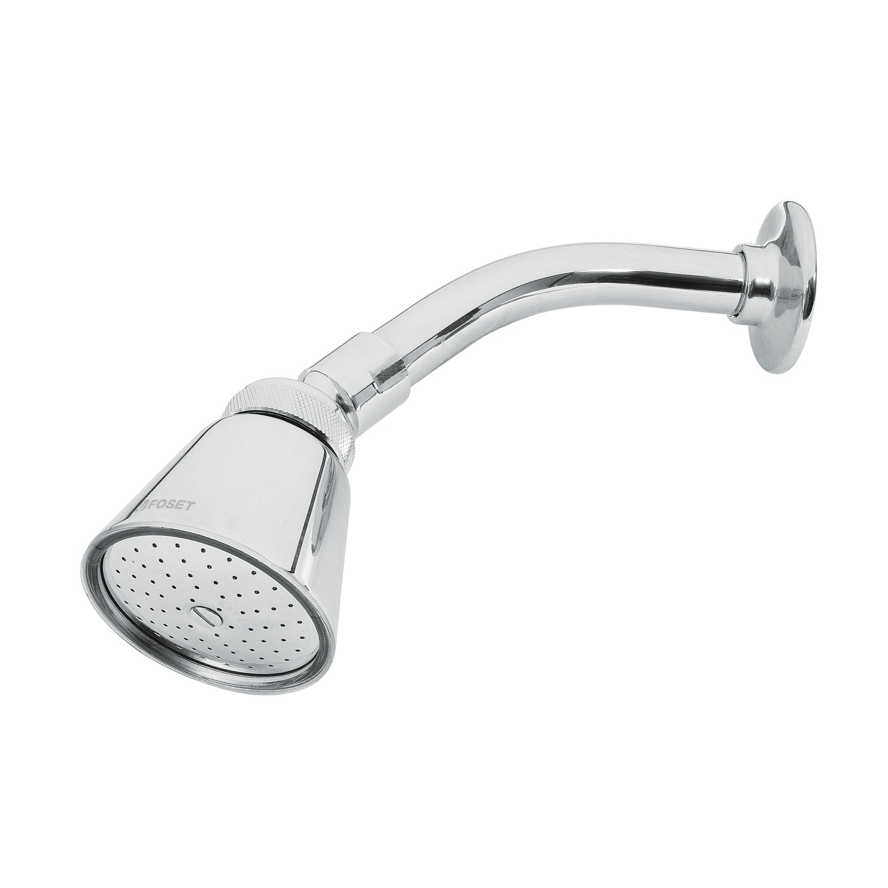 Regadera redonda 2-3/4",latón, con brazo y chapeton,cromo,AERO, Foset, R-200, 49460