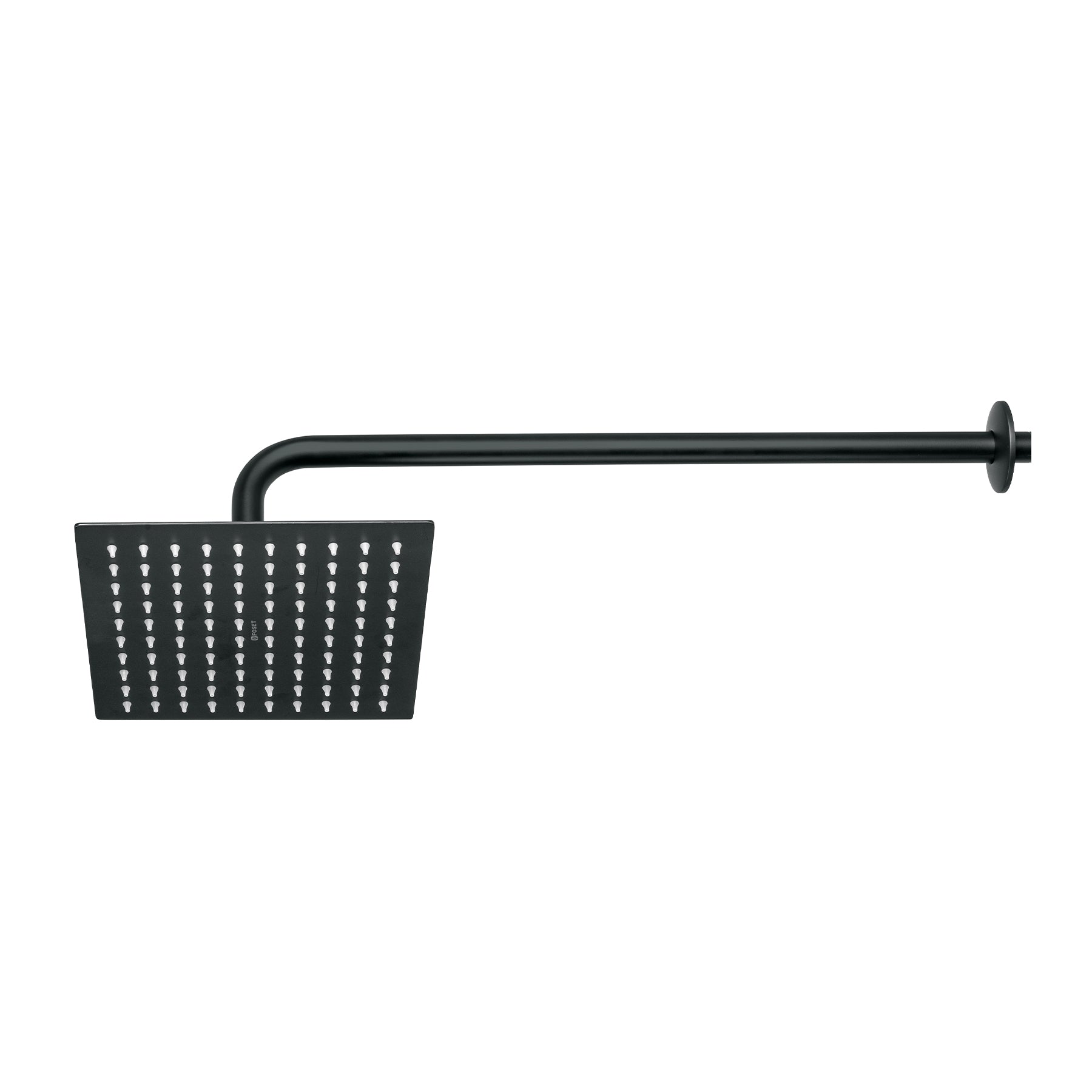 Regadera plato cuadrado 8" con brazo, negro RIVIERA, Foset, R-308M, 44826