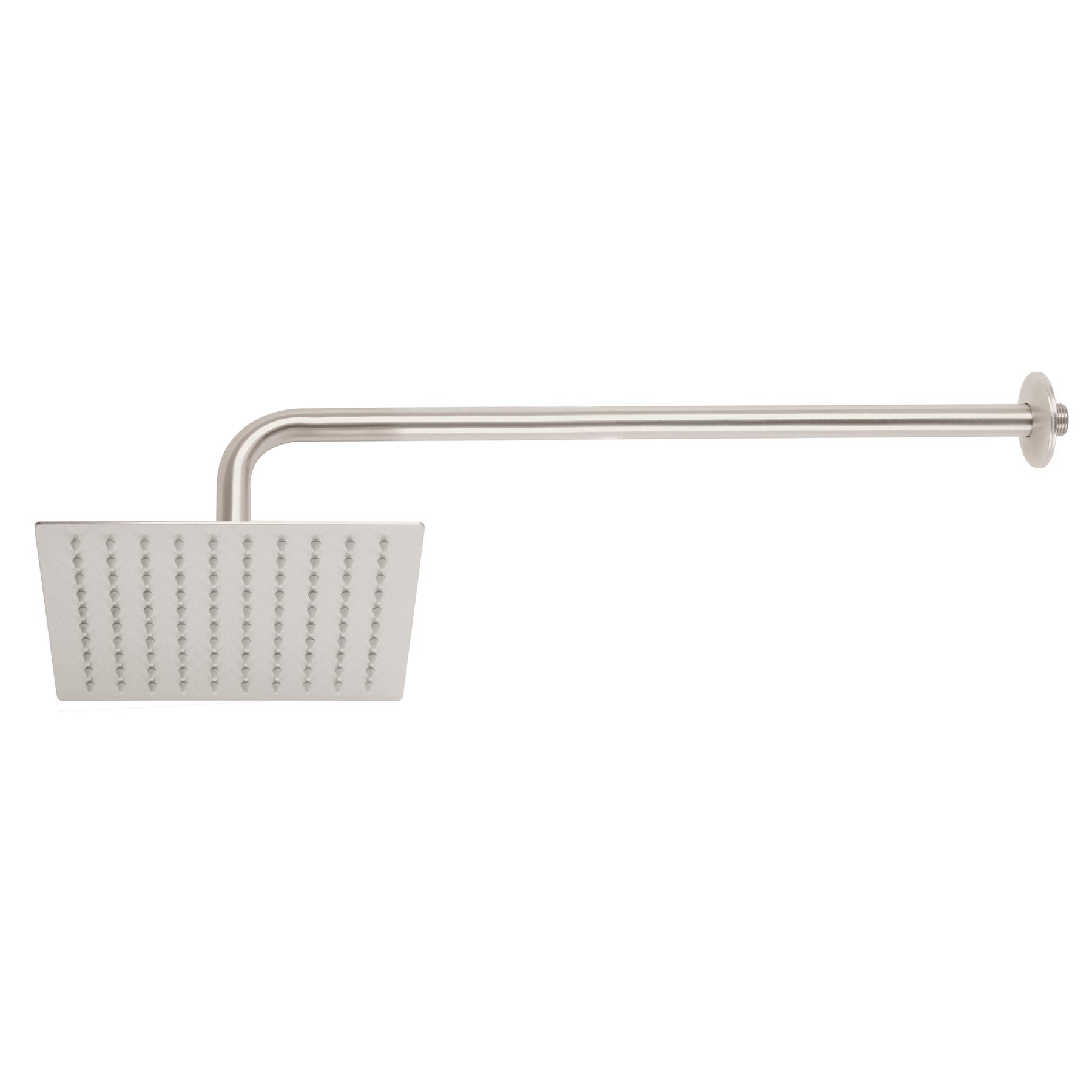 Regadera plato cuadrado 8" con brazo, satín RIVIERA, Foset, R-308N, 45772
