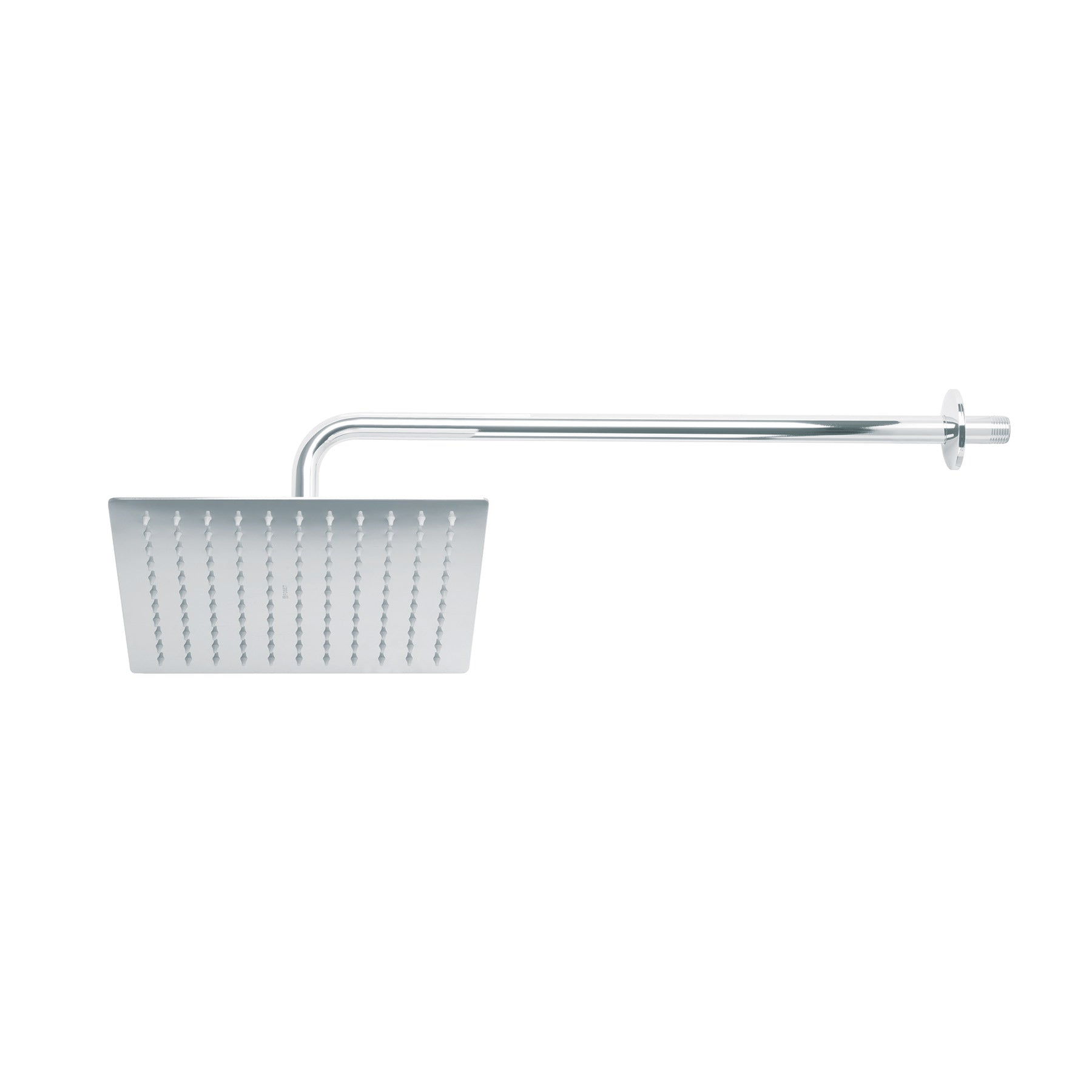 Regadera plato cuadrado 10" con brazo, cromo, Foset RIVIERA