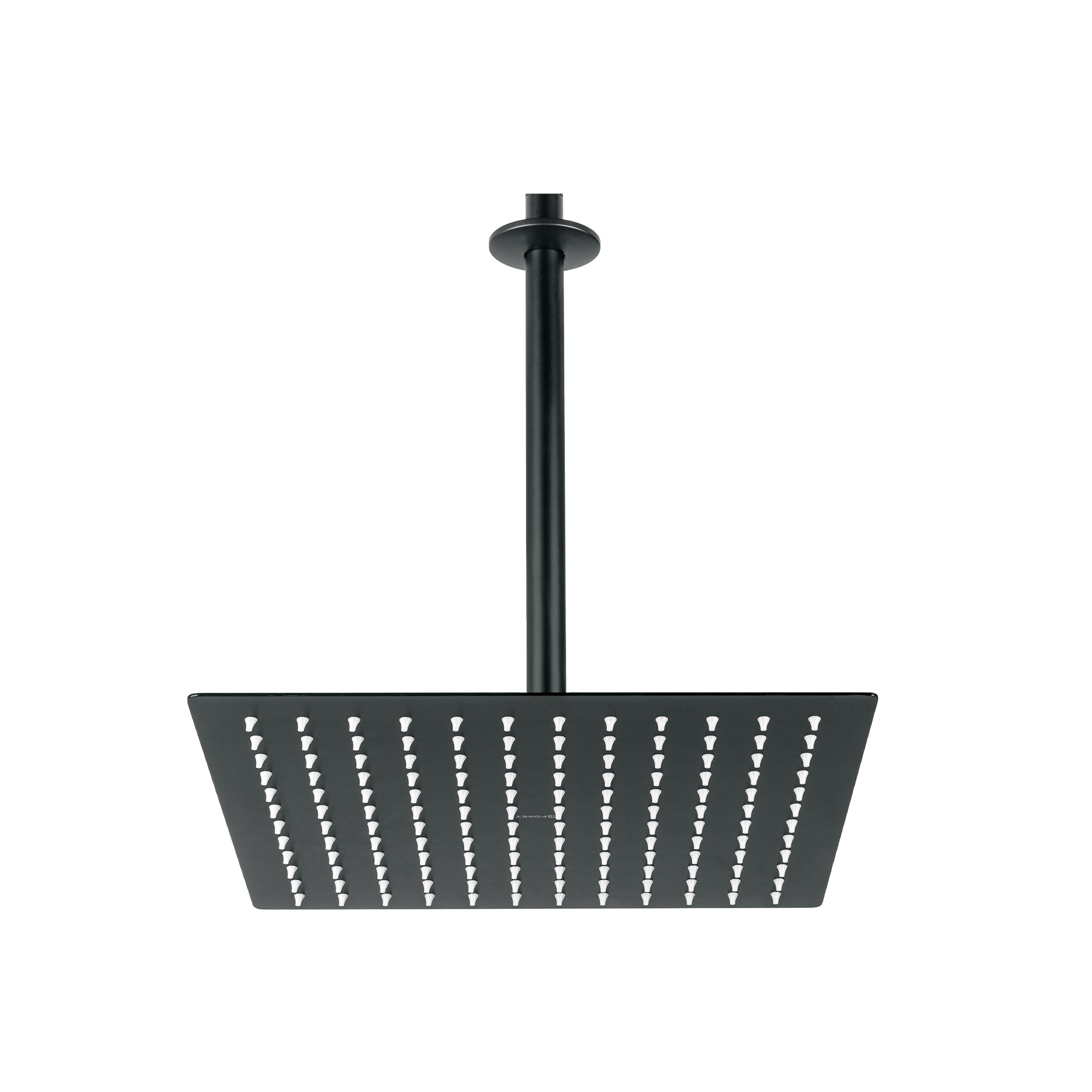 Regadera plato cuadrado 12" con brazo, negro RIVIERA, Foset, R-312M, 44821