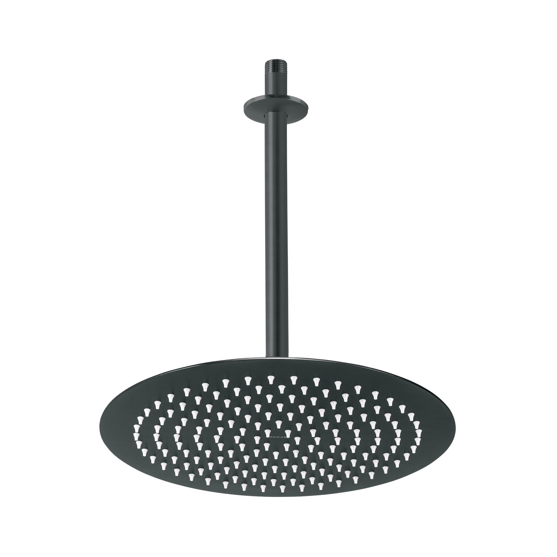 Regadera plato redondo 12" con brazo, negro RIVIERA, Foset, R-313M, 44822