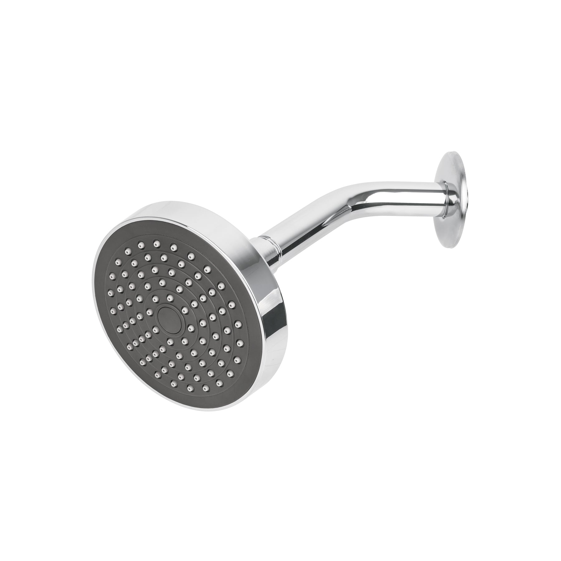 Regadera redonda 4-1/4" brazo y chapetón de acero, BASIC, Foset, R-402, 45067