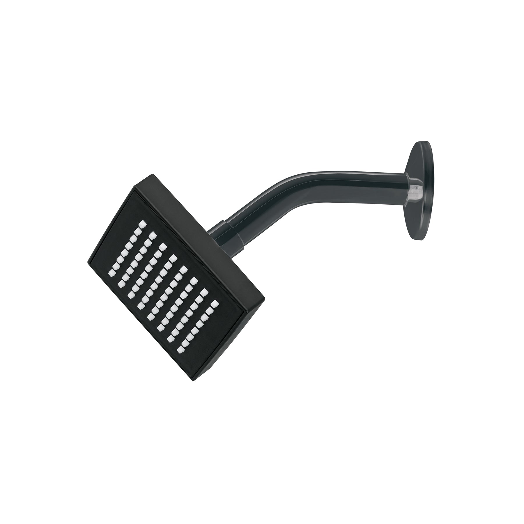 Regadera cuadrada 4", ABS, con brazo y chapetón, negro, AQUA, Foset, R-403M, 46744