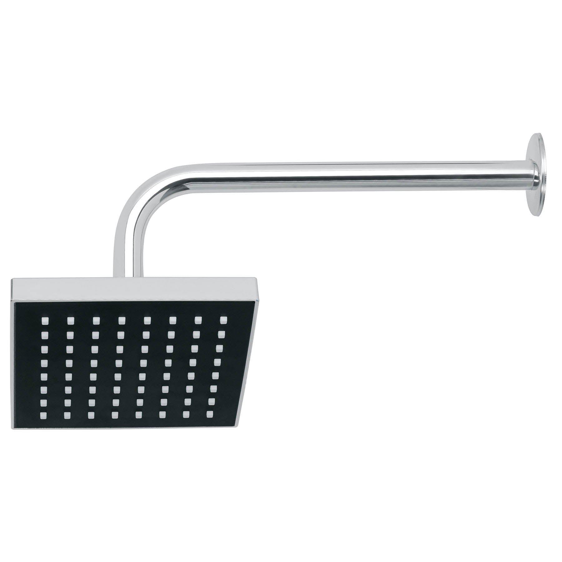 Regadera cuadrada 6", ABS, con brazo y chapetón, cromo, AQUA, Foset, R-404, 46734