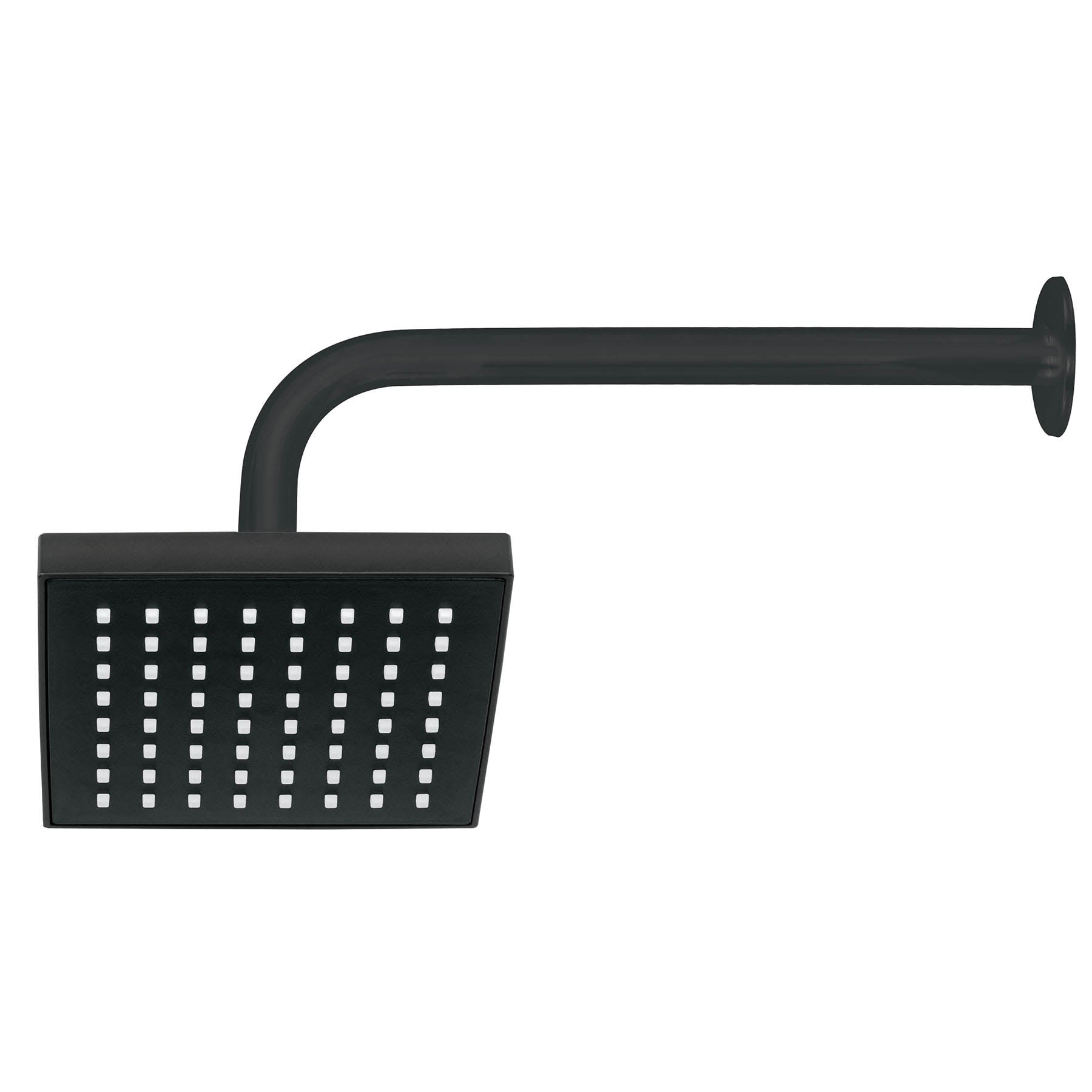 Regadera cuadrada 6", ABS, con brazo y chapetón, negro, AQUA, Foset, R-404M, 46746