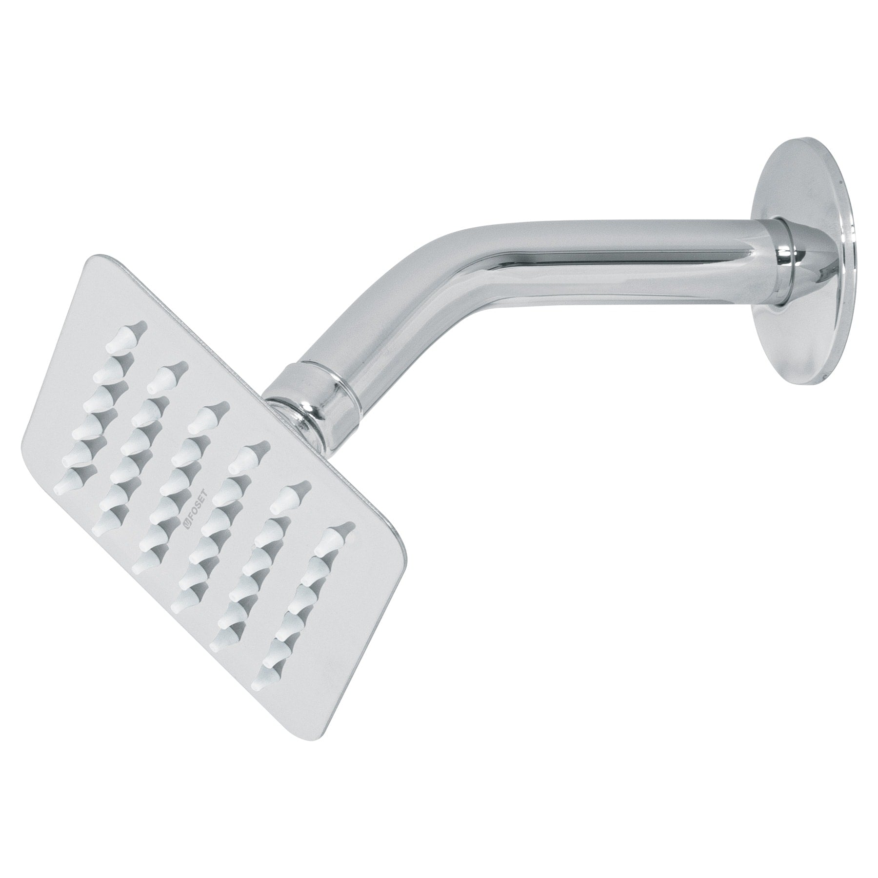 Regadera cuadrada 4", acero inoxidable , con brazo, cromo, TÚBIG, Foset, R-413, 47734