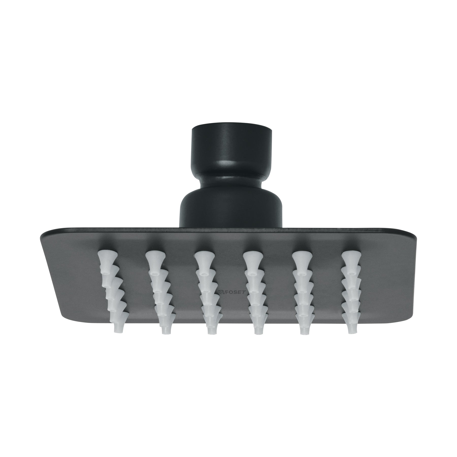 Regadera cuadrada 4", acero inoxidable sin brazo, negro, Tubig