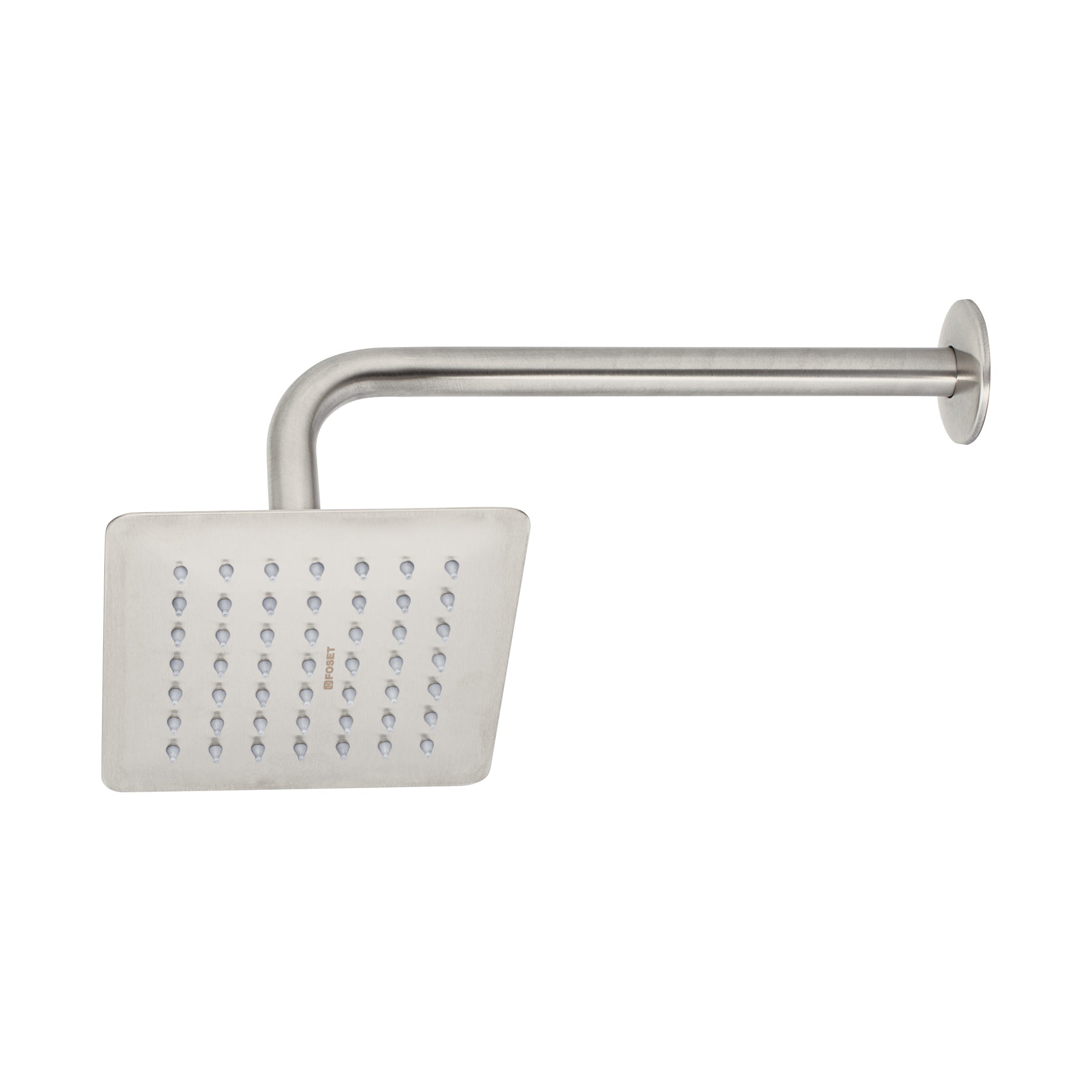Regadera cuadrada 6", acero inoxidable con brazo, satín, Túbig