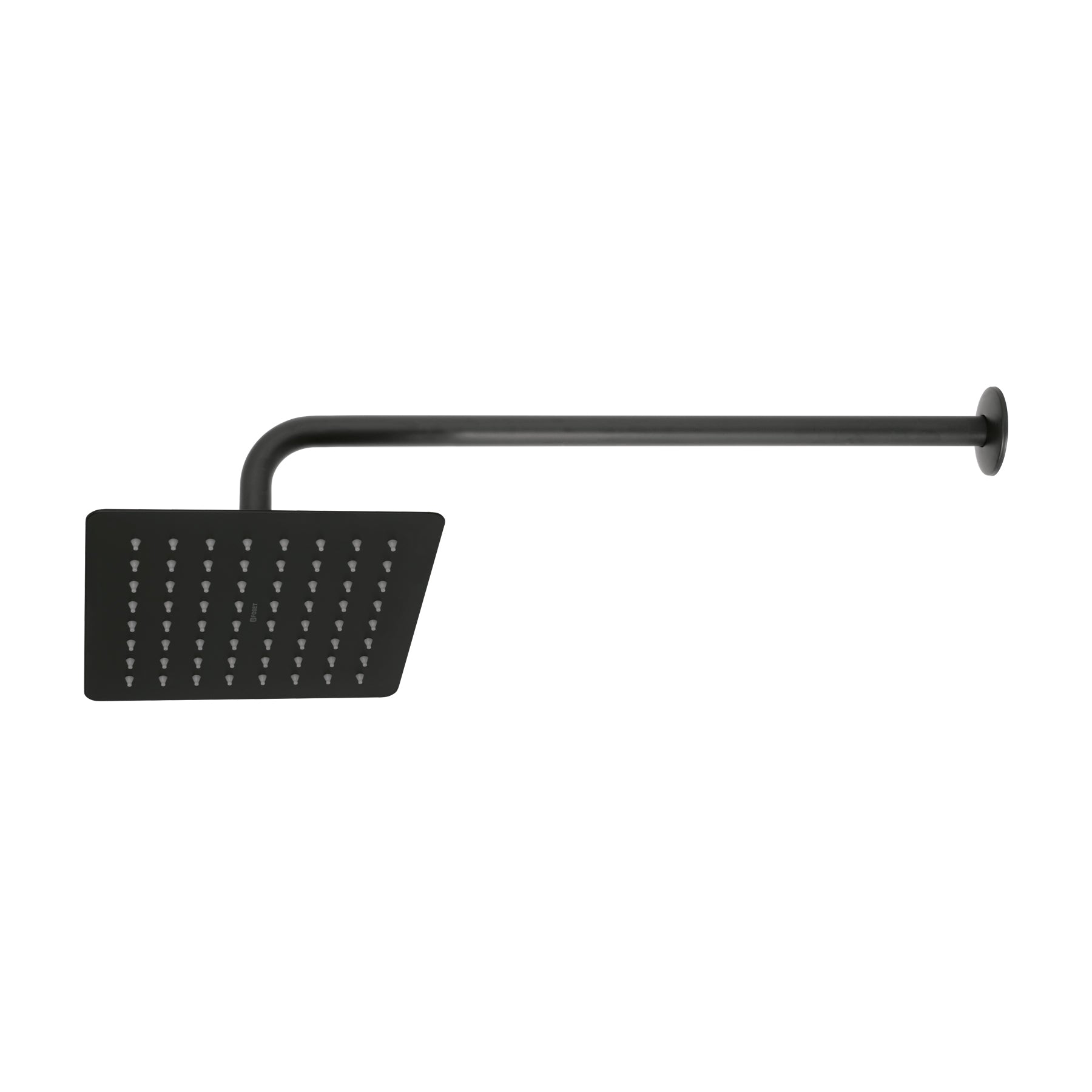Regadera cuadrada 8", acero inoxidable , con brazo, negro, TÚBIG, Foset, R-415M, 47750