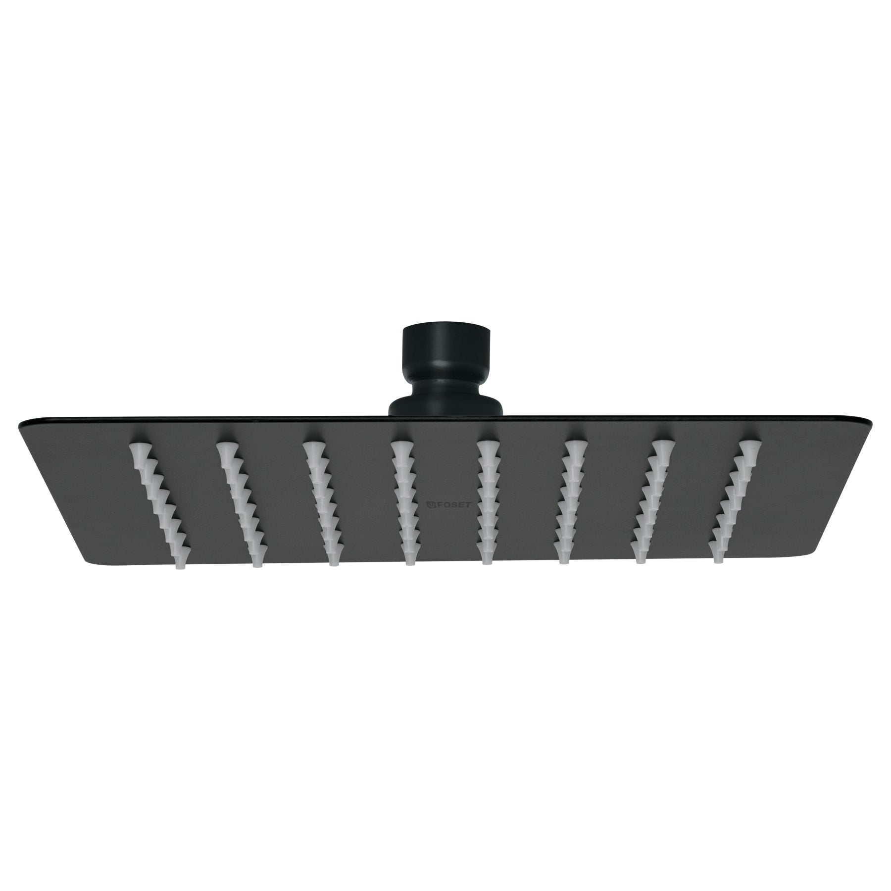 Regadera cuadrada 8", acero inoxidable sin brazo, negro, Túbig