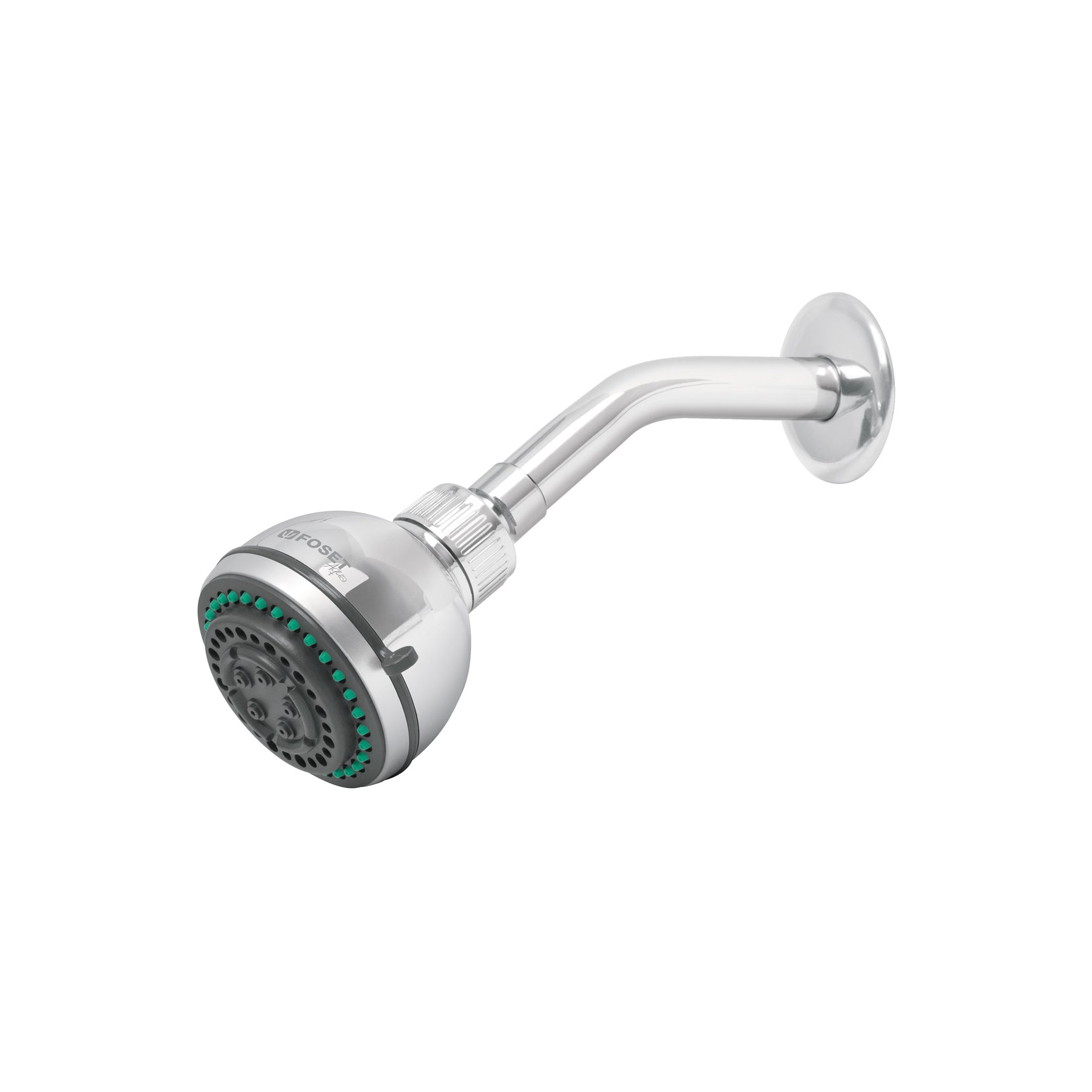 Regadera 3-1/4", 5 funciones, brazo y chapetón AQUA, Foset, R-508, 49259