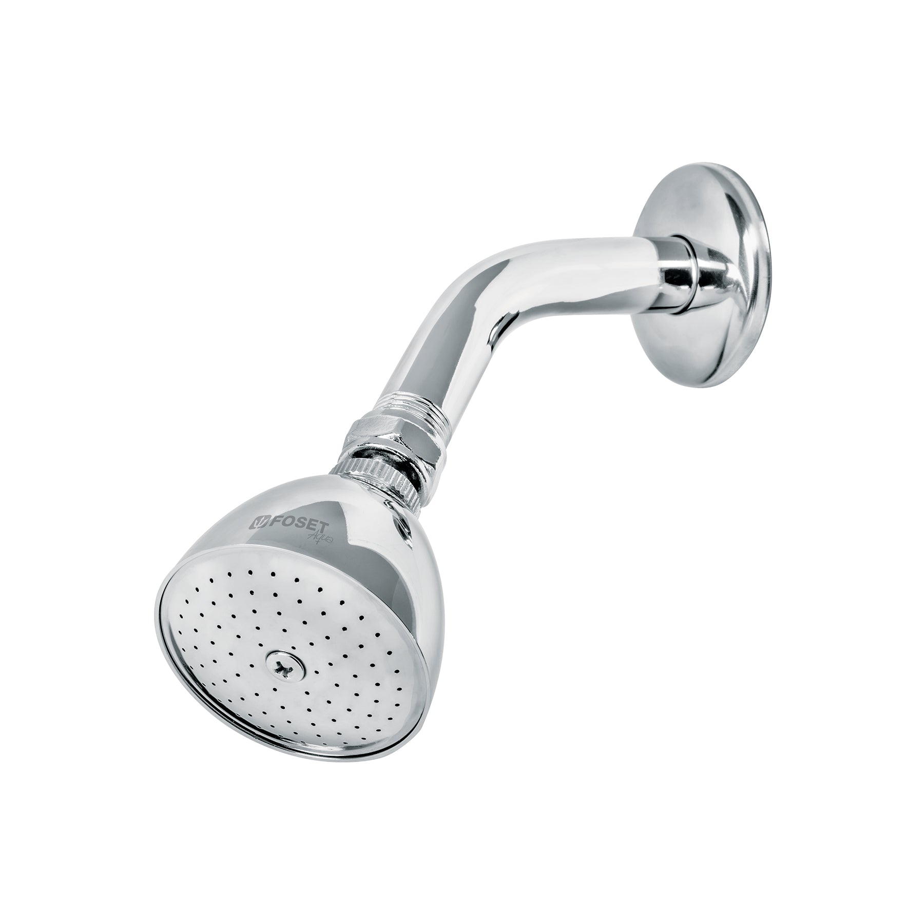 Regadera cónica 2-1/2", metálica, brazo y chapetón, cromo, Foset, R-509, 49448