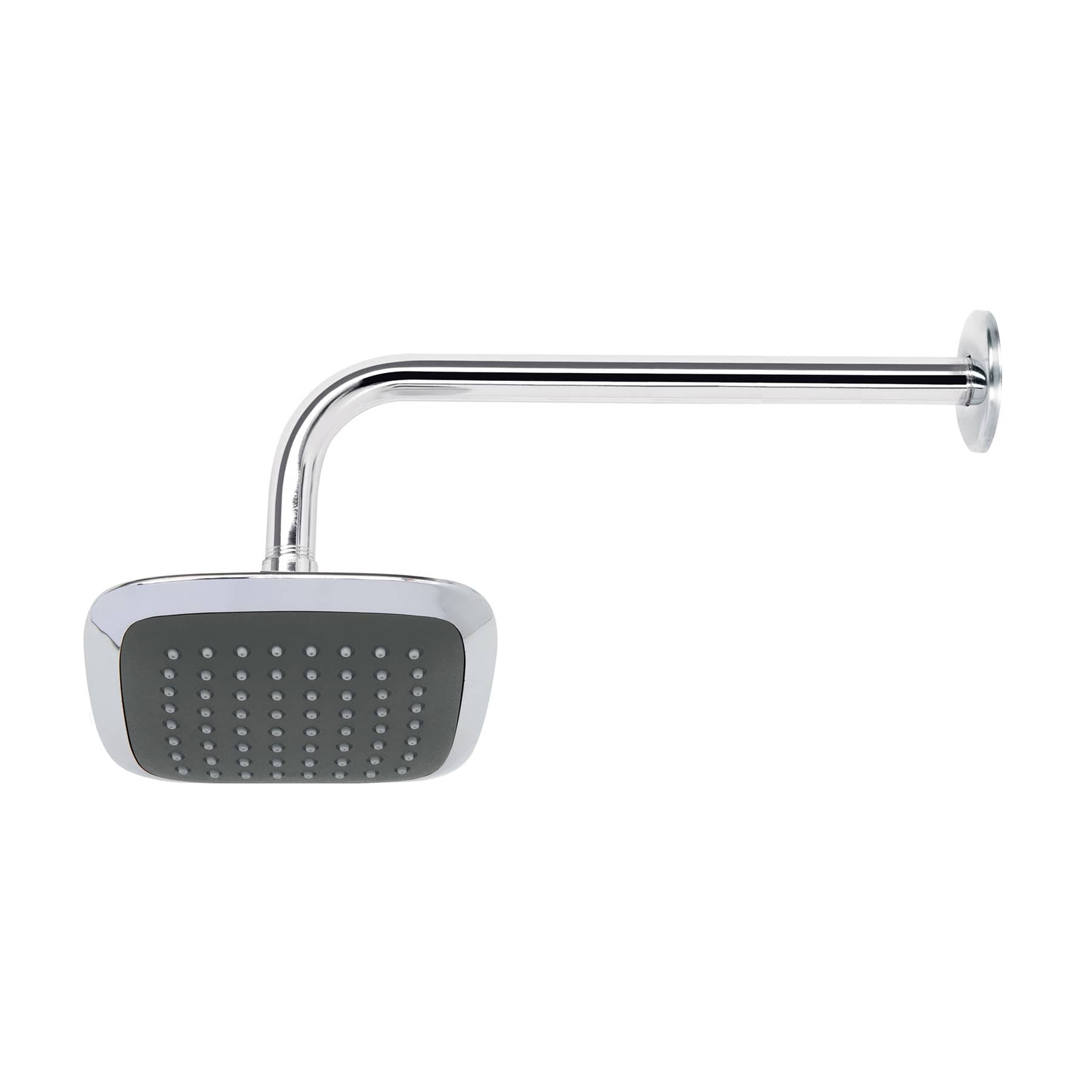 Regadera cuadrada 6", ABS, con brazo y chapetón, cromo, AERO, Foset, R-510, 49451