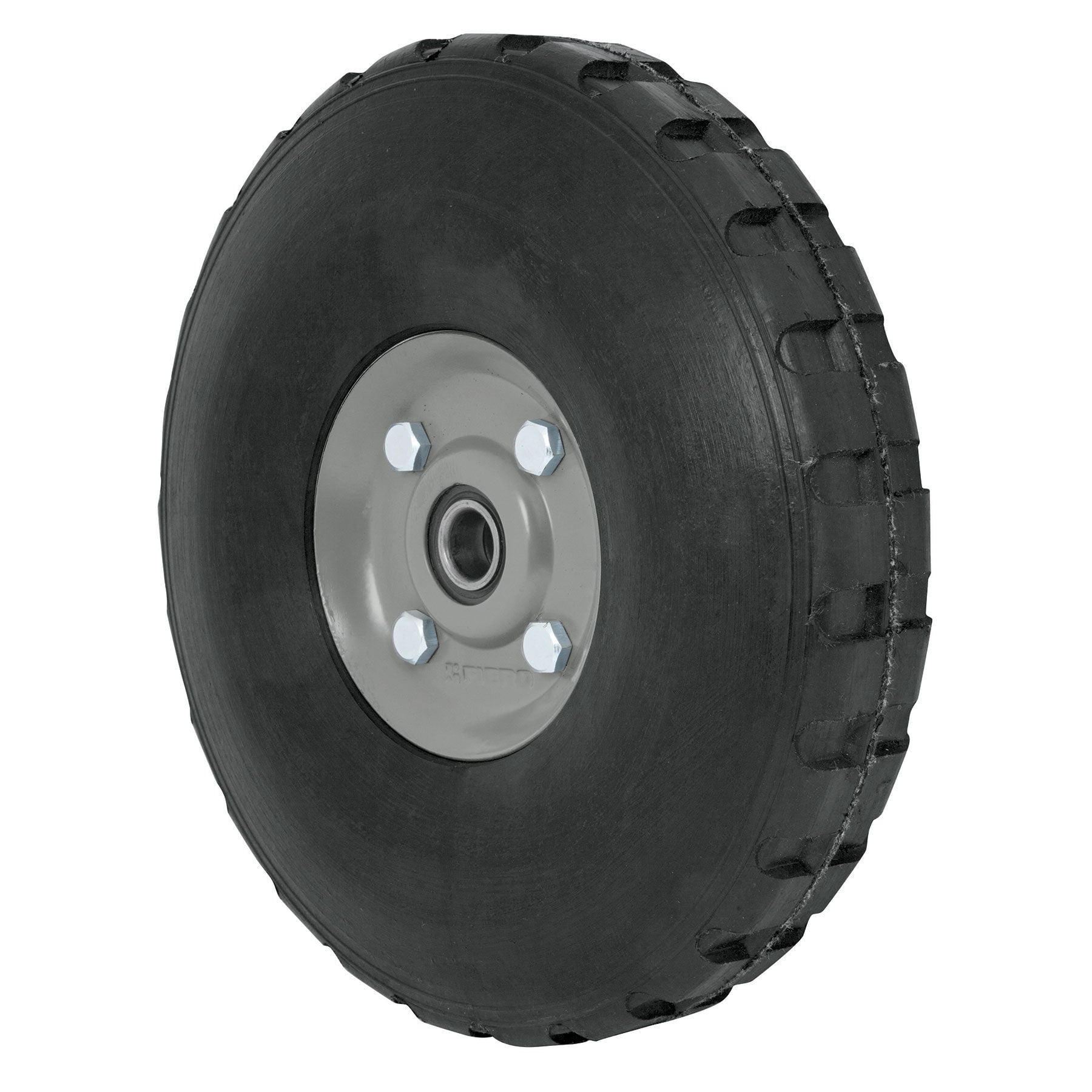 Rueda de hule sólido 10" para diablo, doble balero, Pretul