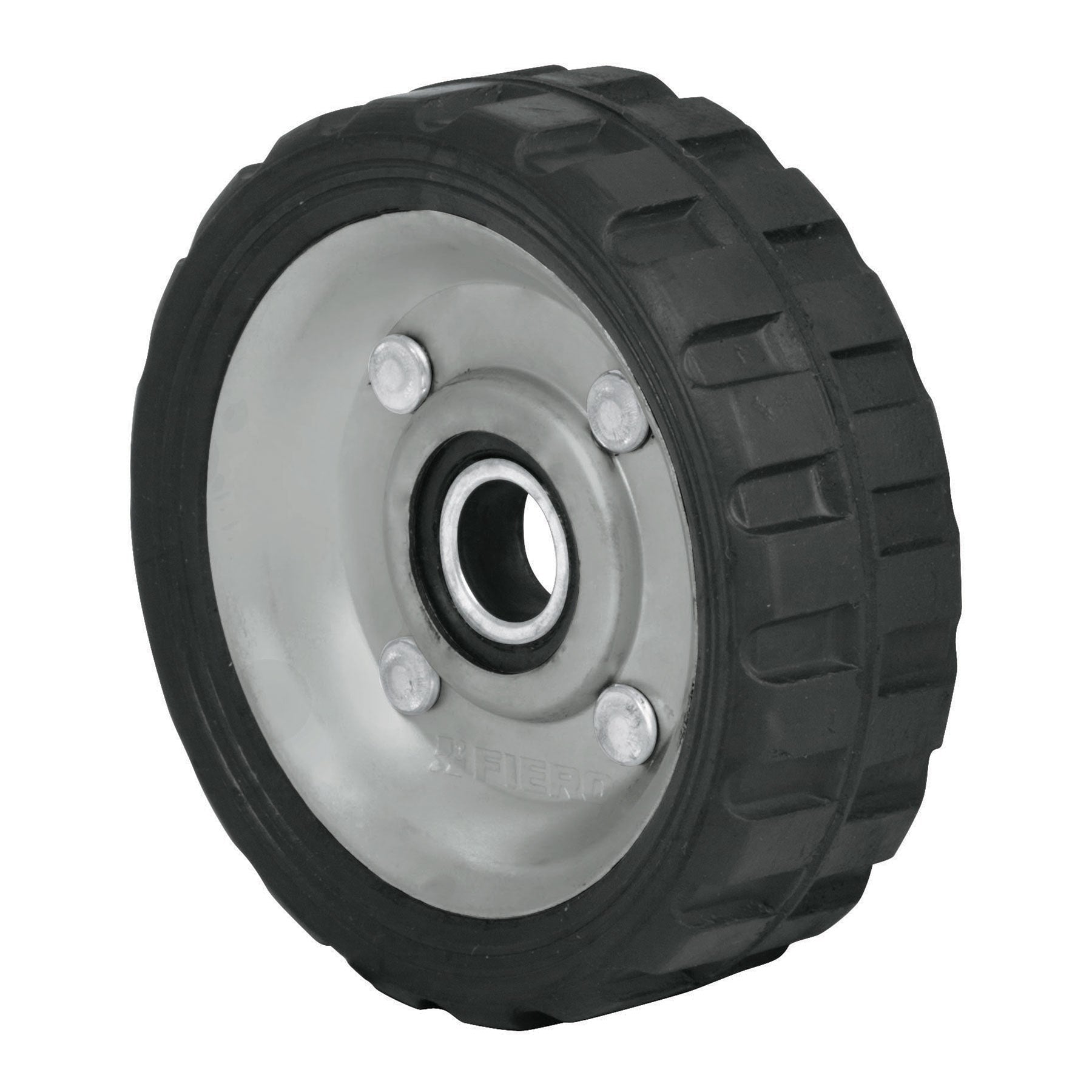 Rueda de hule sólido 4-1/2" para diablo, un balero, Pretul