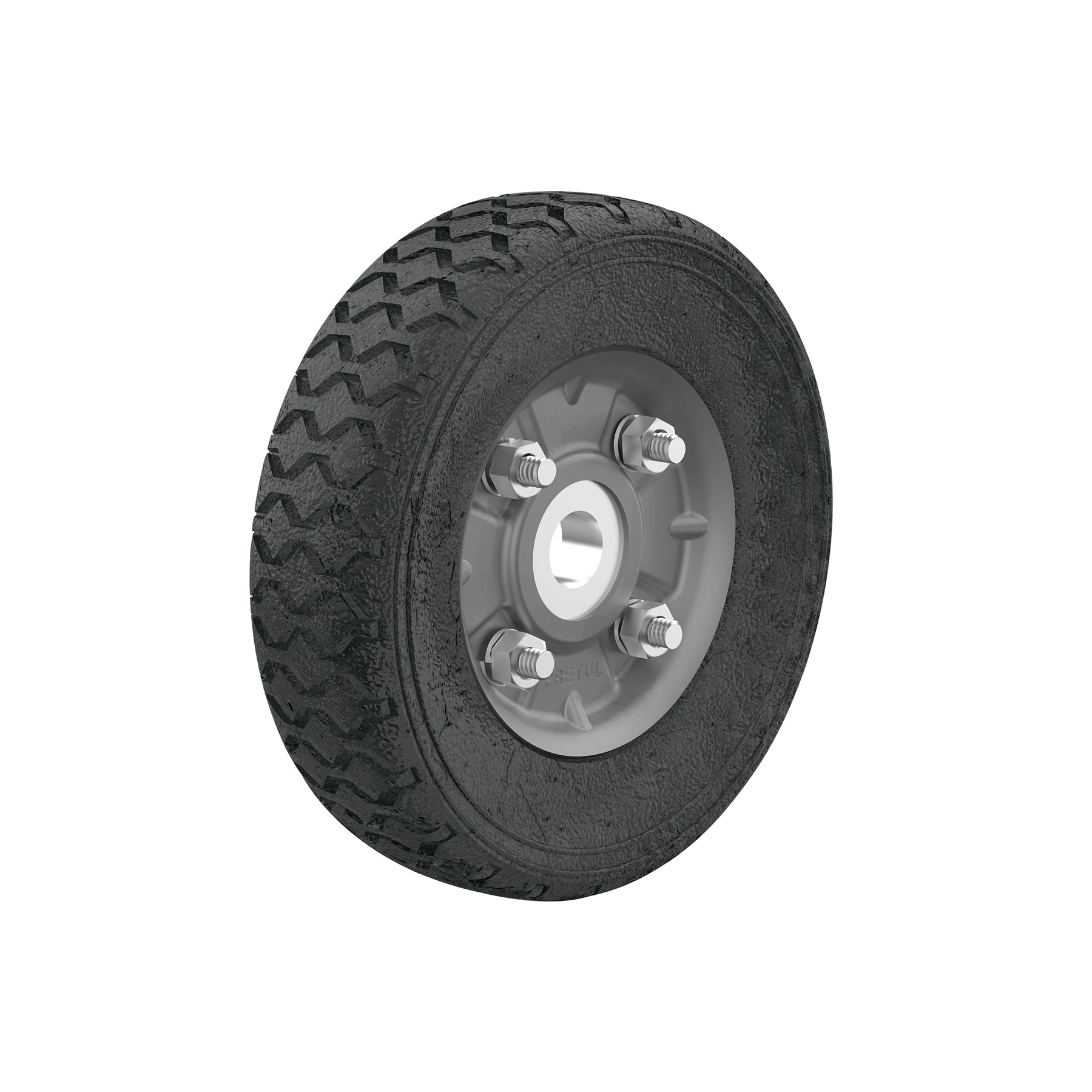 Rueda de hule sólido 6" para diablo, un balero, Pretul, RD-61, 45481