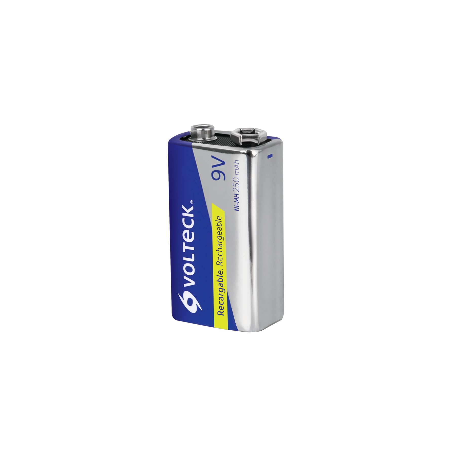 Blíster con 1 pila recargable 9V uso general, 250 mAh, Volteck, RE-9V2, 47203