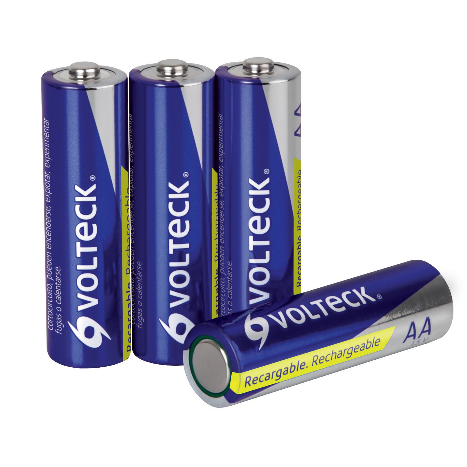 Blíster con 4 pilas recargables AA uso general, 1300 mAh, Volteck, RE-AA2, 47202
