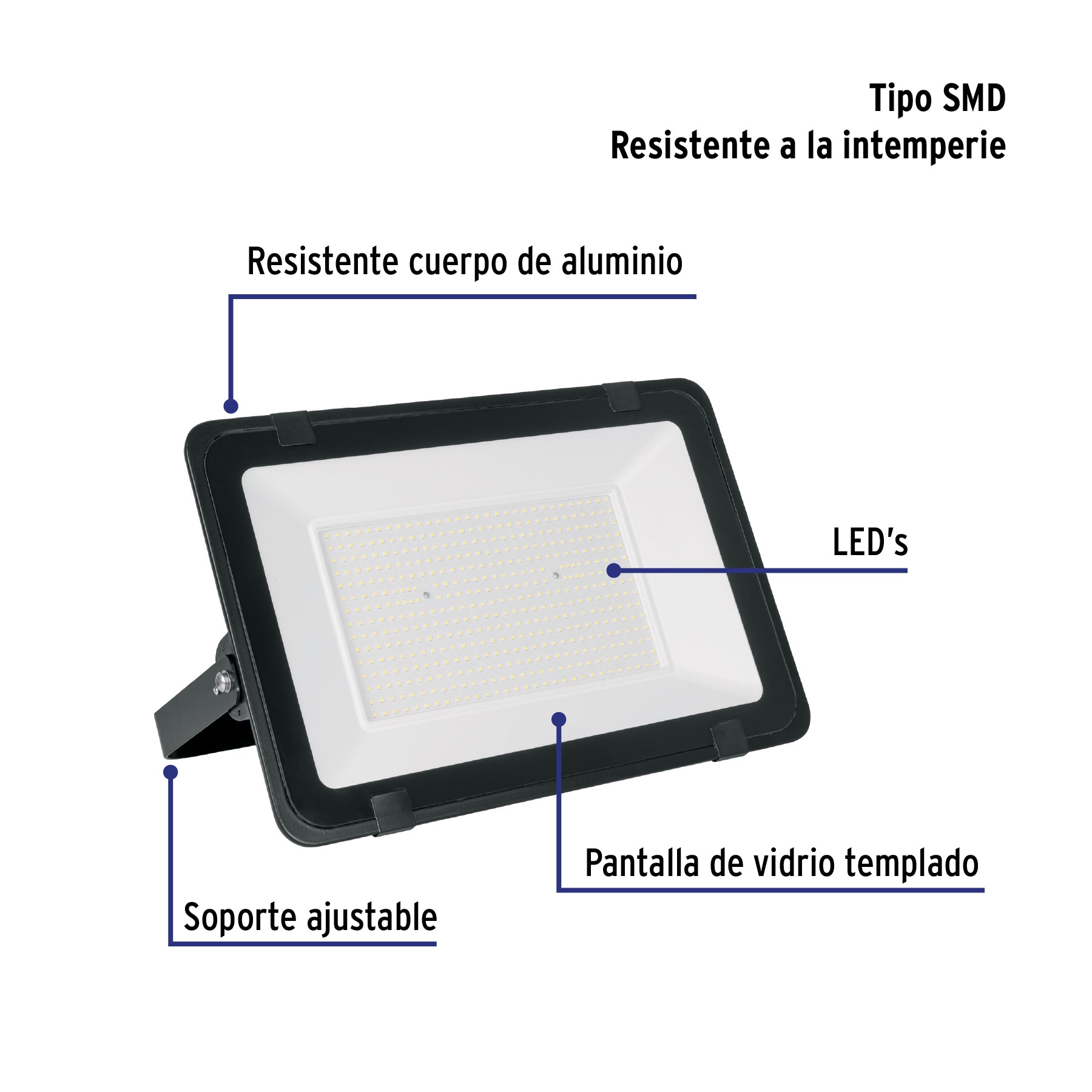 Reflector ultra delgado LED 300 W luz de día, Volteck Basic