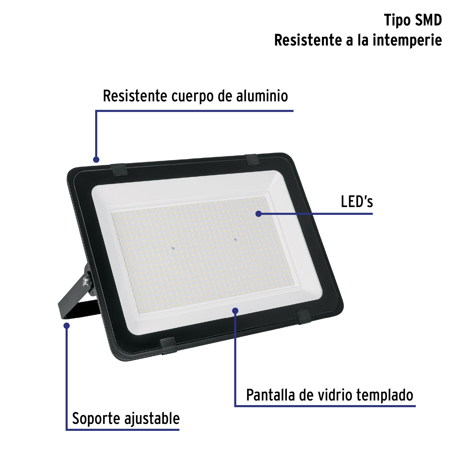 Reflector ultra delgado LED 400 W luz de día, Volteck Basic