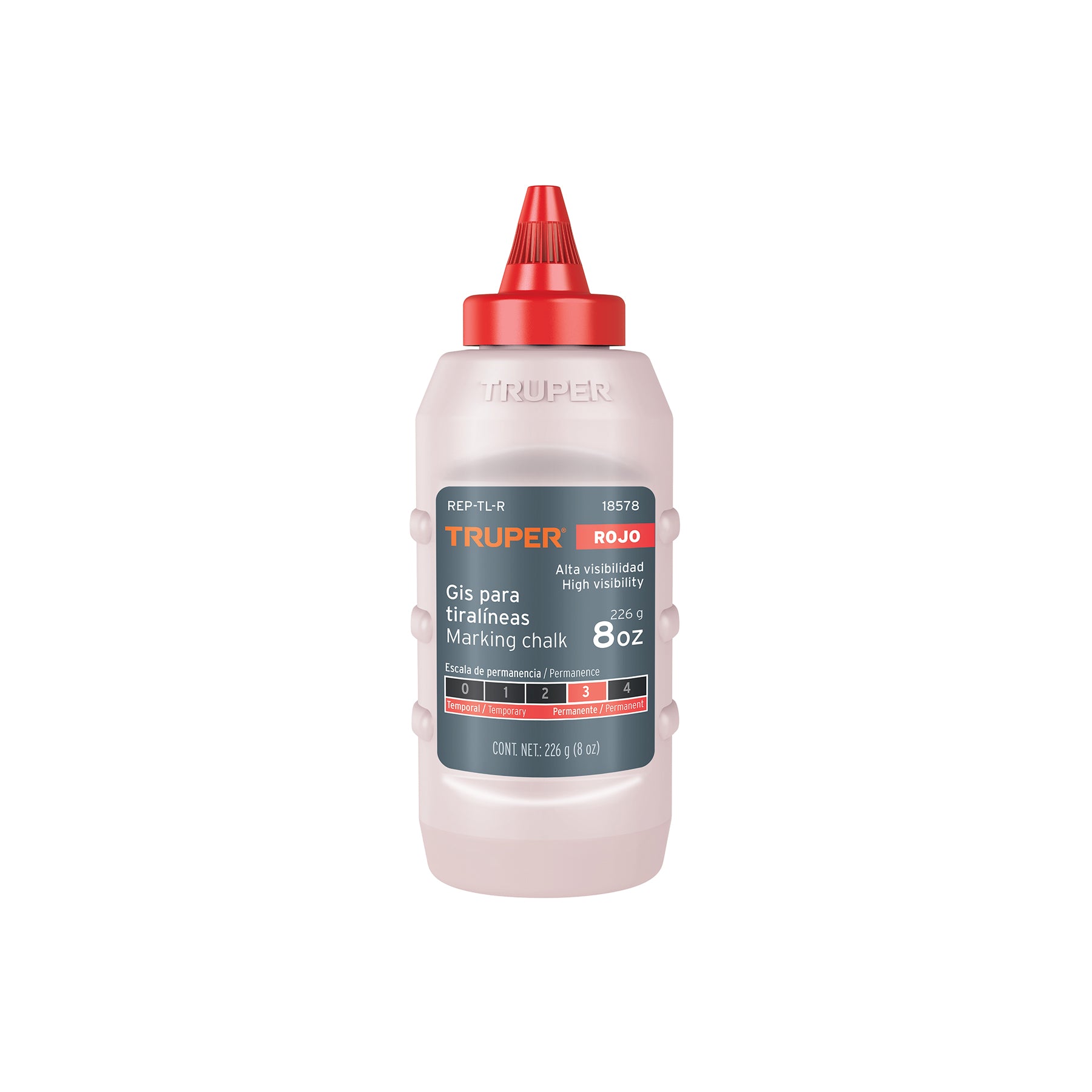 Gis rojo para tiralíneas, alta visibilidad, 8 oz, Truper