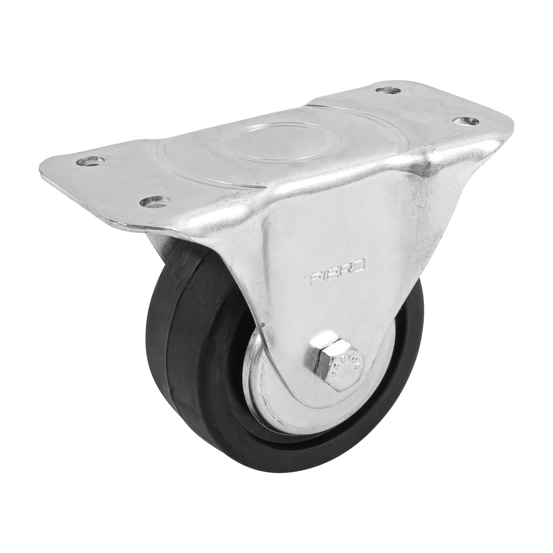 Rodaja hule 4", placa fija con balero, carga 100 kg, Fiero