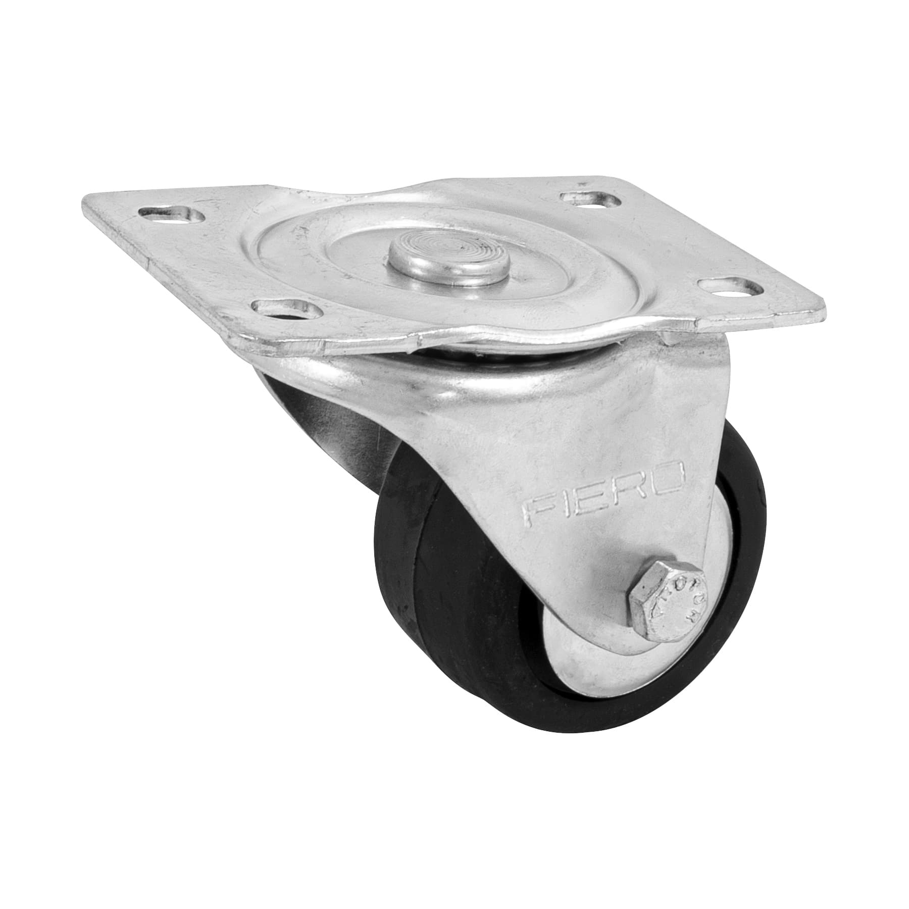 Rodaja hule 2-1/2", placa giratoria con balero, carga 50kg